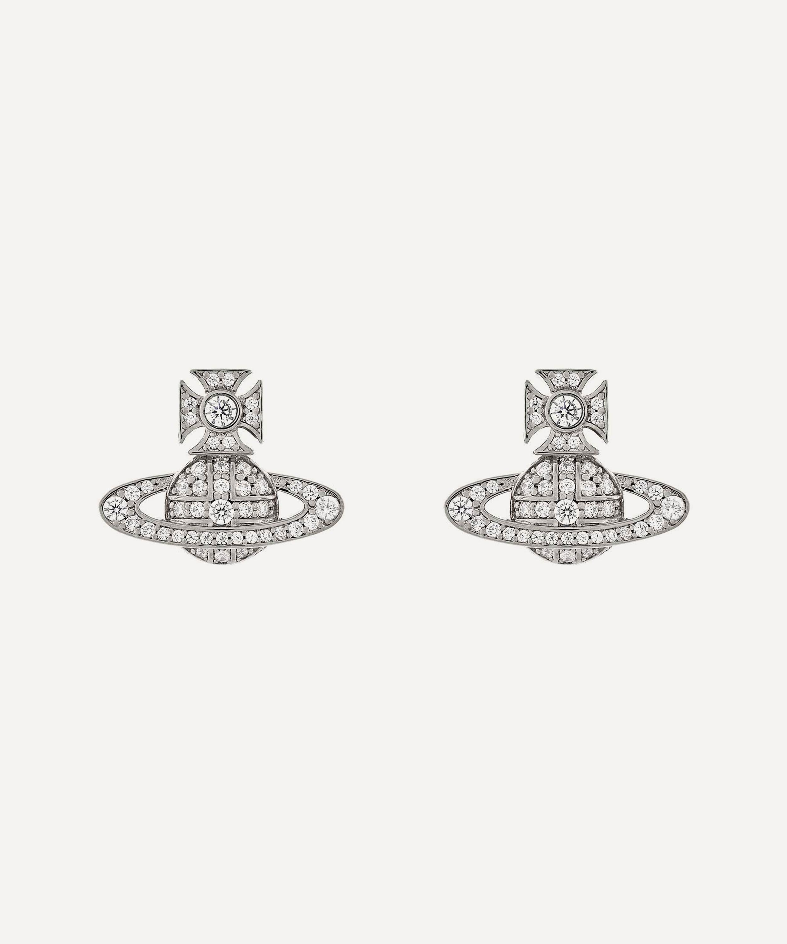 Vivienne Westwood Silver-tone Carmela Bas Relief Stud Earrings In Metallic