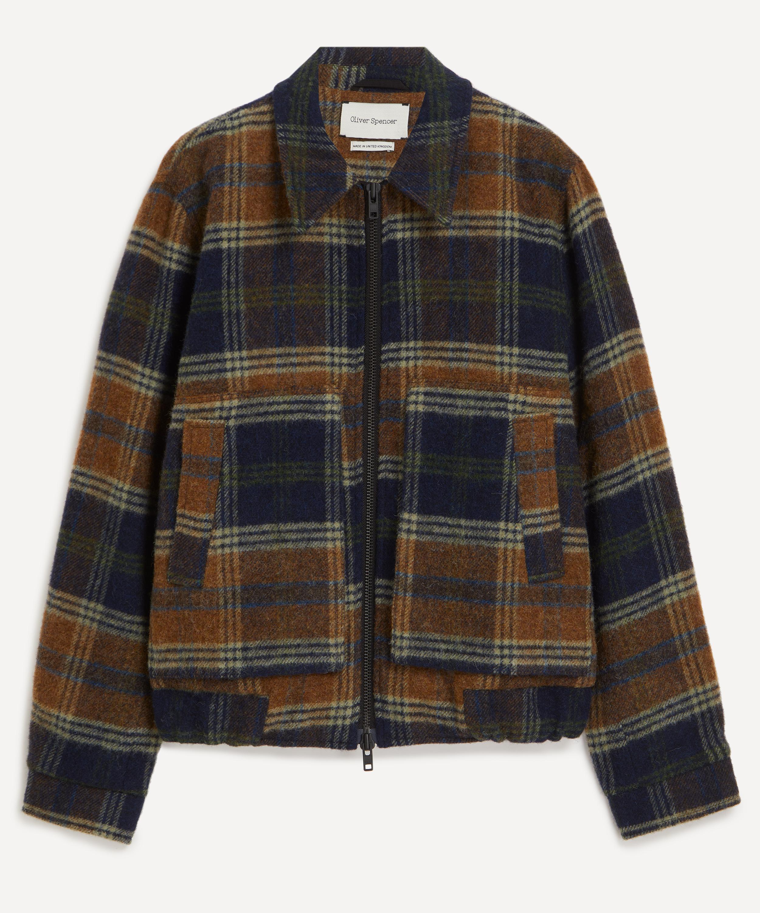 Oliver Spencer Mens Arlington Checked Bomber Jacket