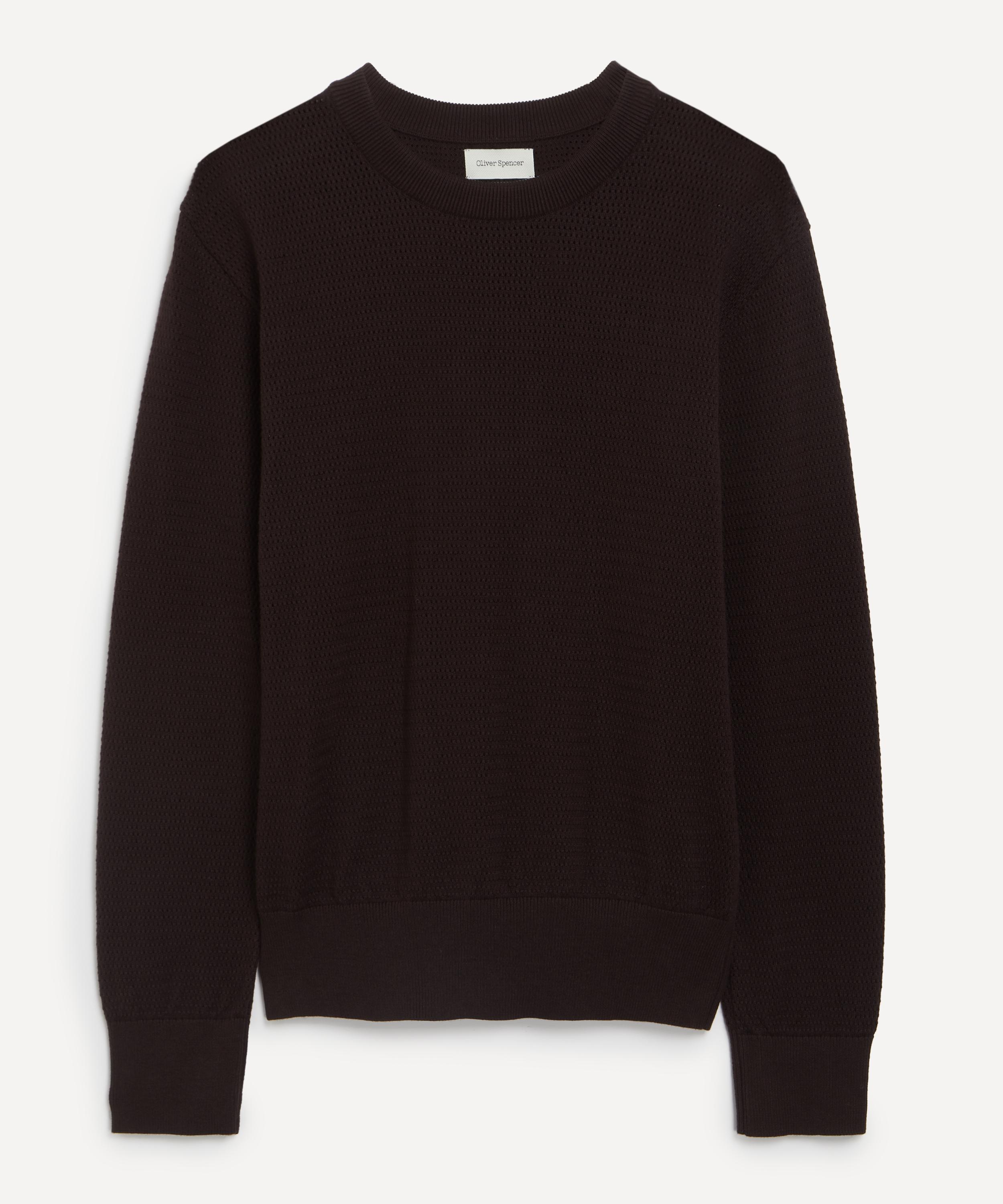 Oliver Spencer Mens Blenheim Nicholson Brown Cotton Jumper