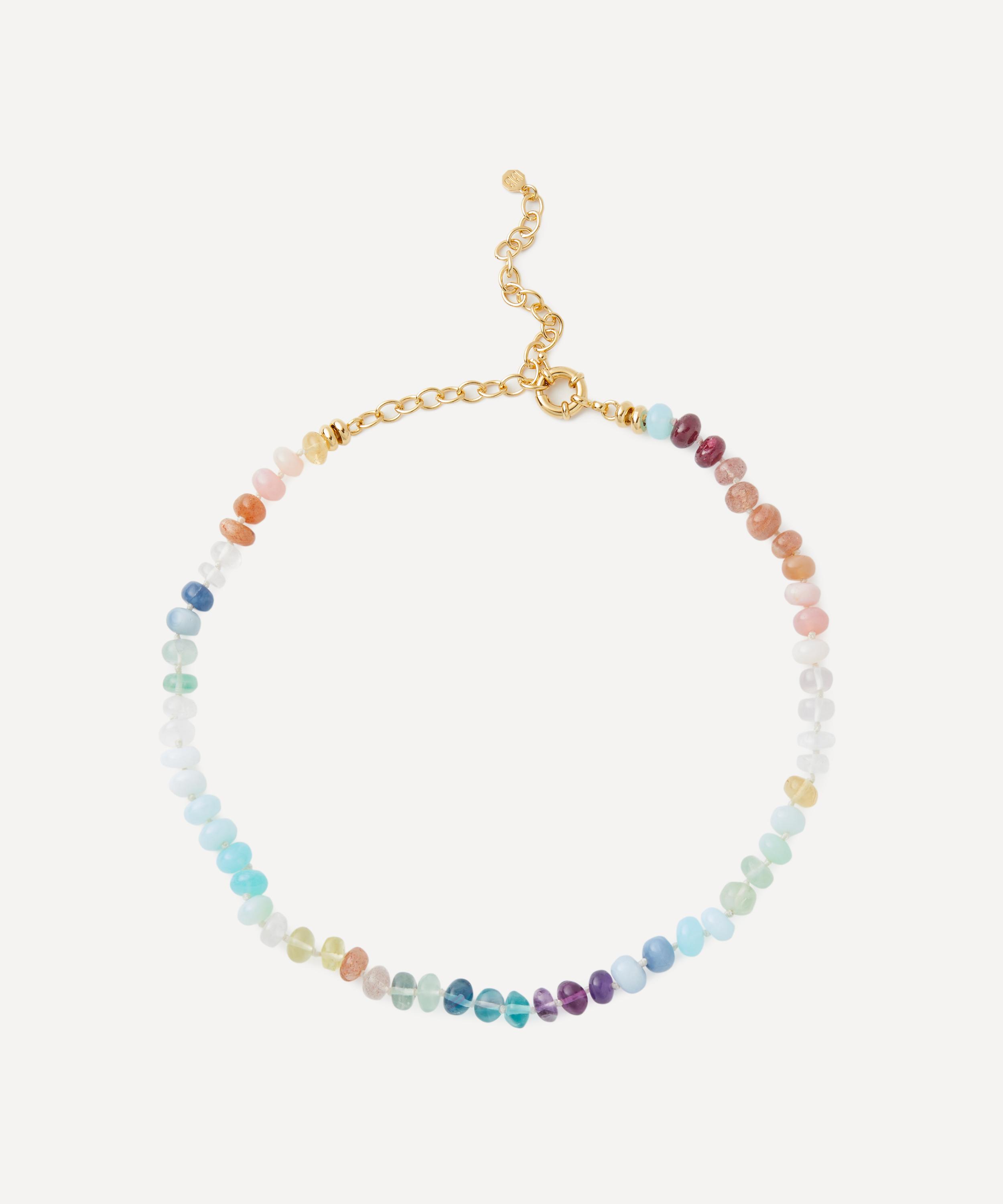 Bon Bon Jewellery Club 14ct Gold-Plated Vermeil Silver Rainbow Love Bead Necklace Multi Luxury Gift