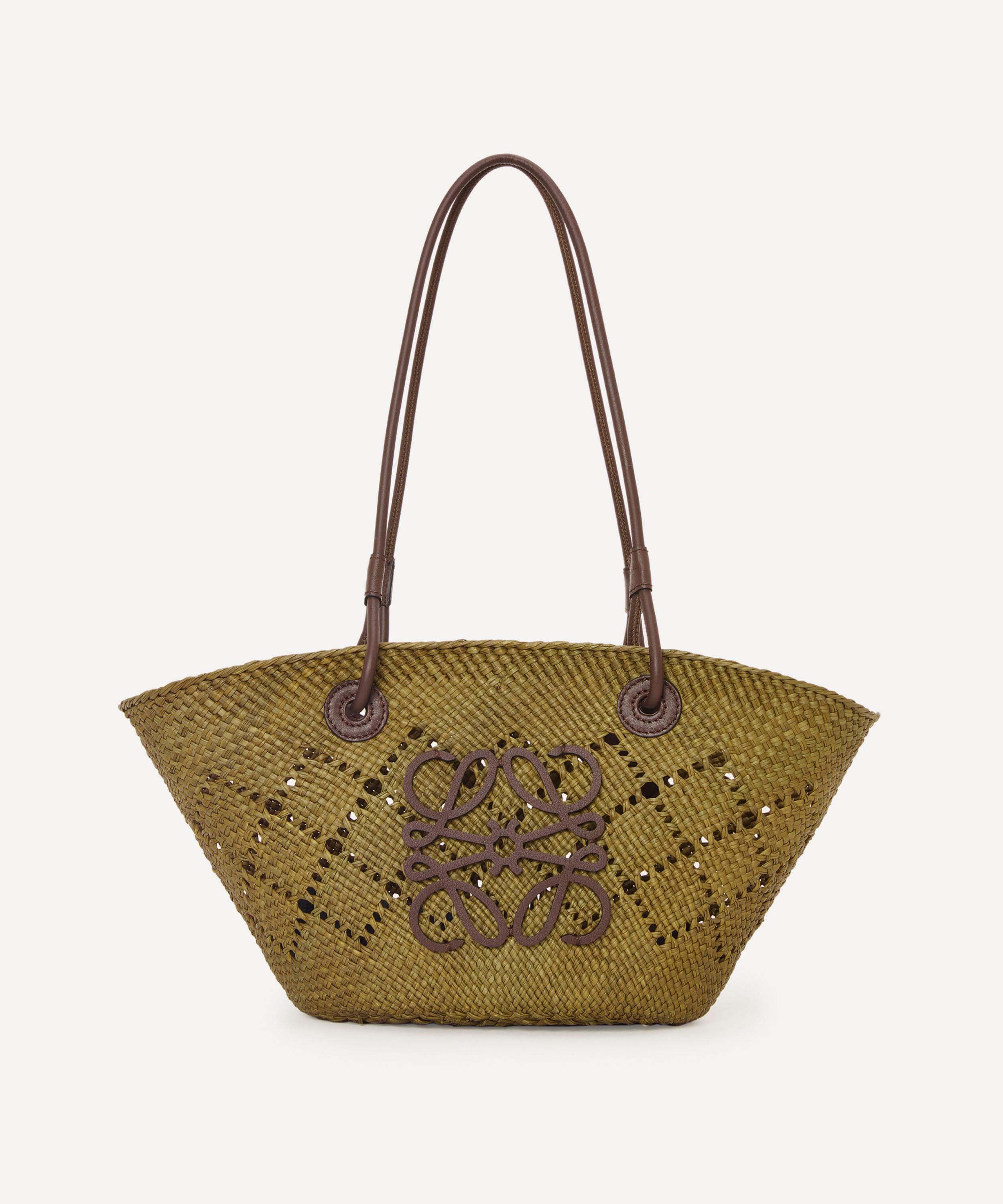 Loewe Small Anagram Basket Iraca Shoulder Bag