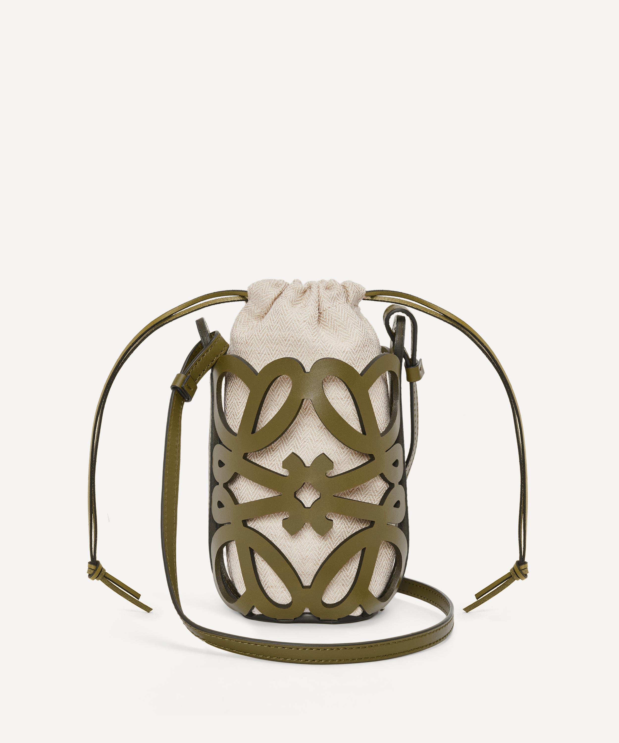 Loewe Small Cubi Anagram Jacquard Canvas And Leather Shoulder Bag