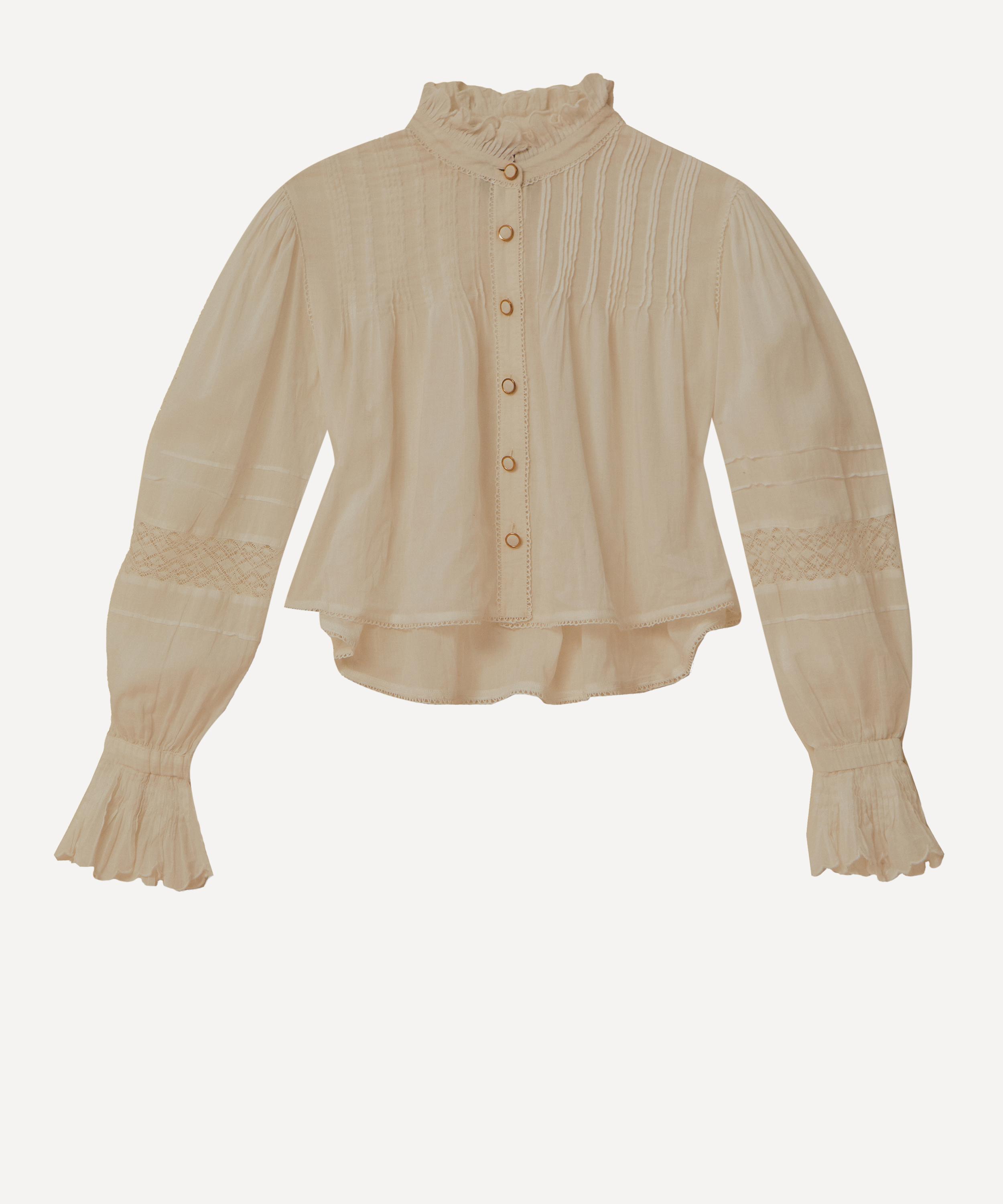 Farm Rio Women's Off-white Long Sleeve Blouse In Neutral