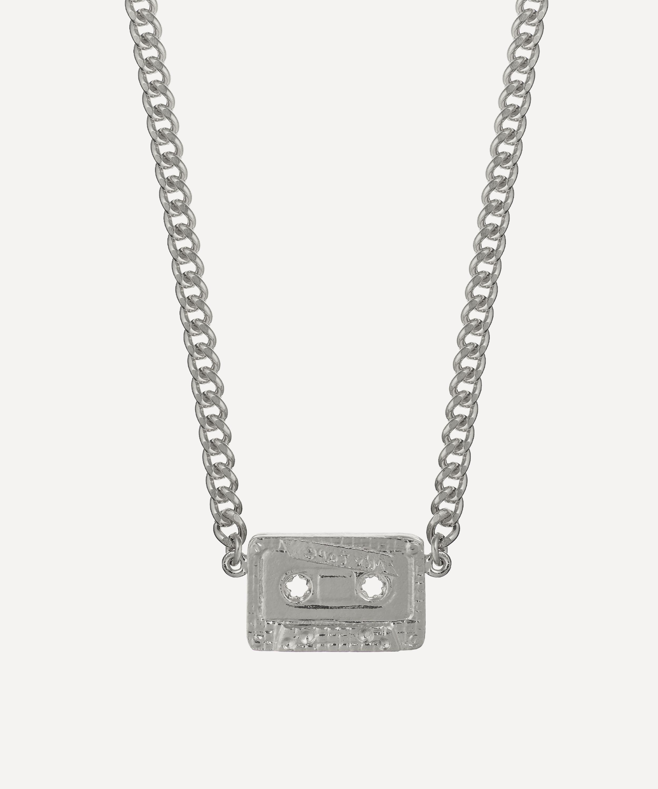 Shop Alex Monroe Sterling Silver In-line Cassette Mixtape Pendant Necklace
