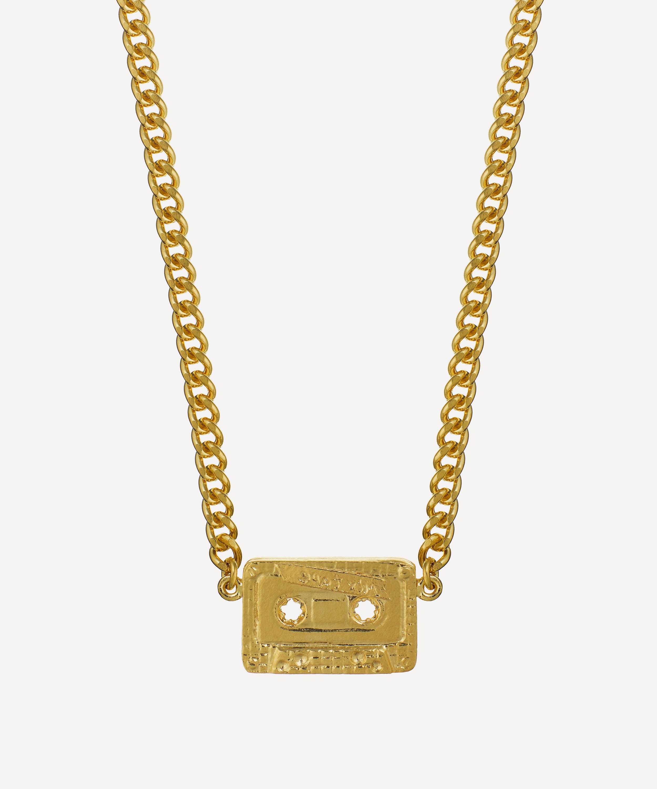 Alex Monroe 22ct Gold-plated In-line Cassette Mixtape Pendant Necklace