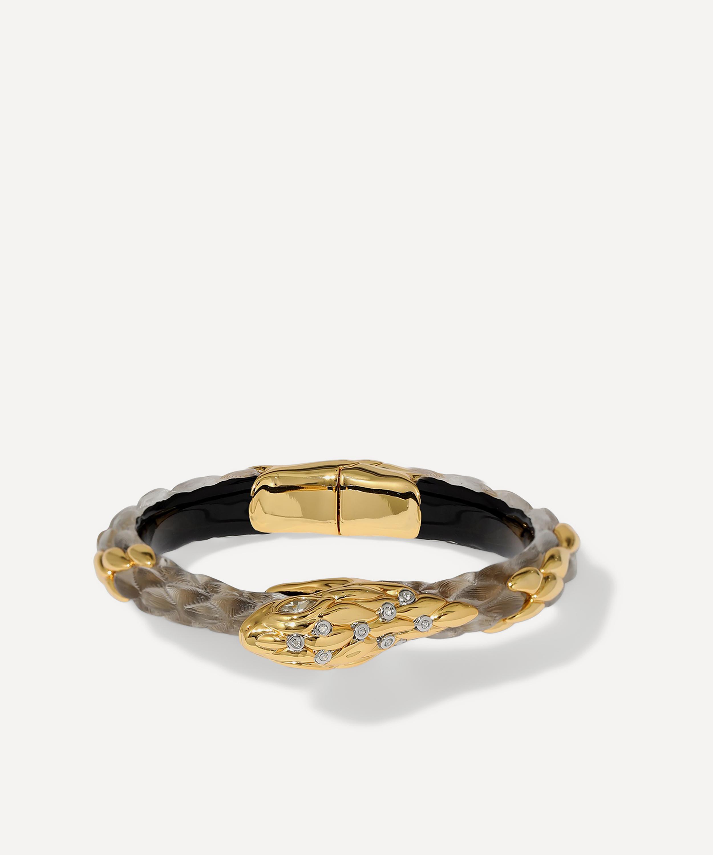 Alexis Bittar 14ct Gold-plated Serpent Lucite Hinge Bracelet