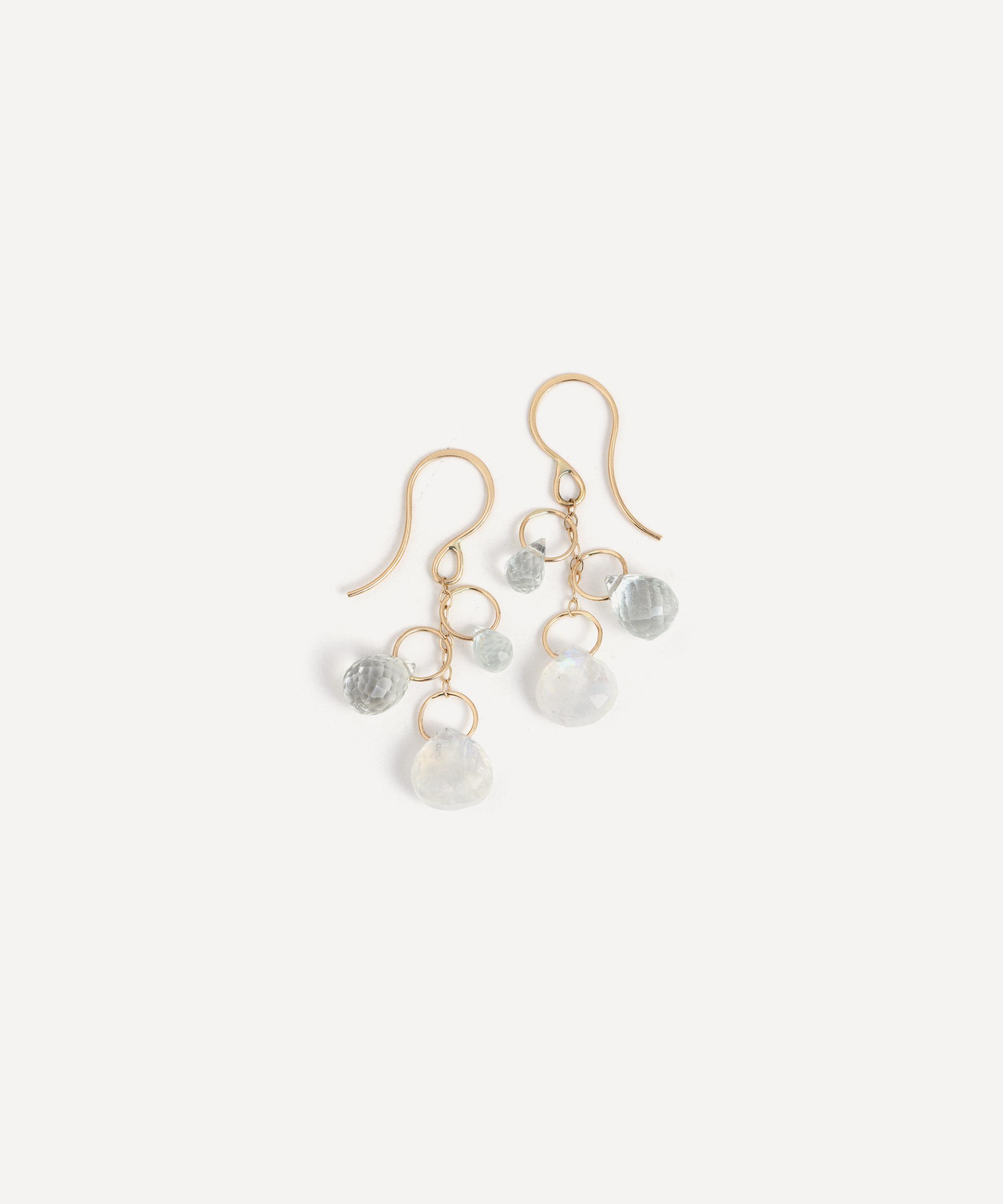 Shop Melissa Joy Manning 14ct Gold White Topaz Drop Earrings