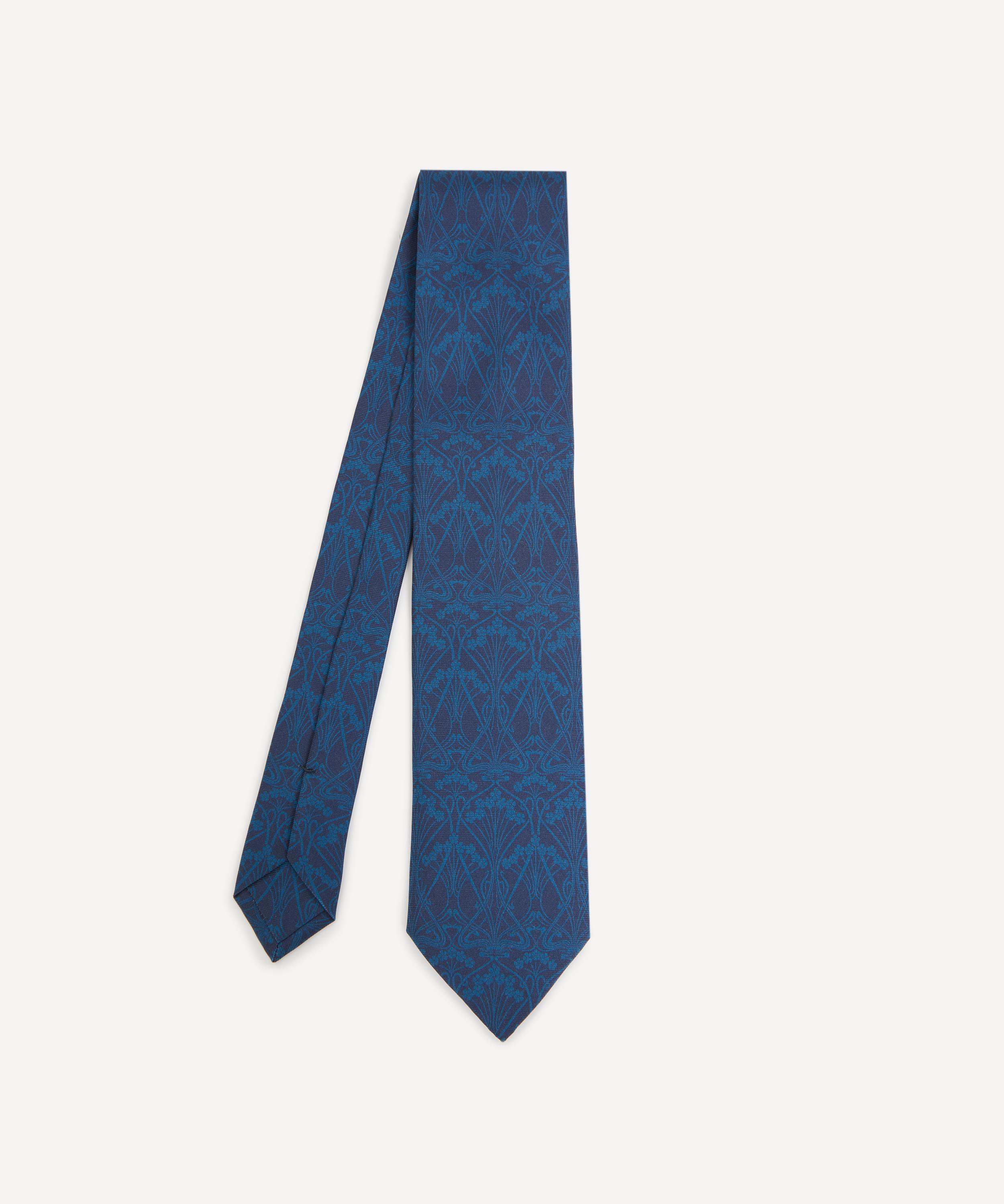 Liberty Mens Ianthe Mono Silk Tie Navy