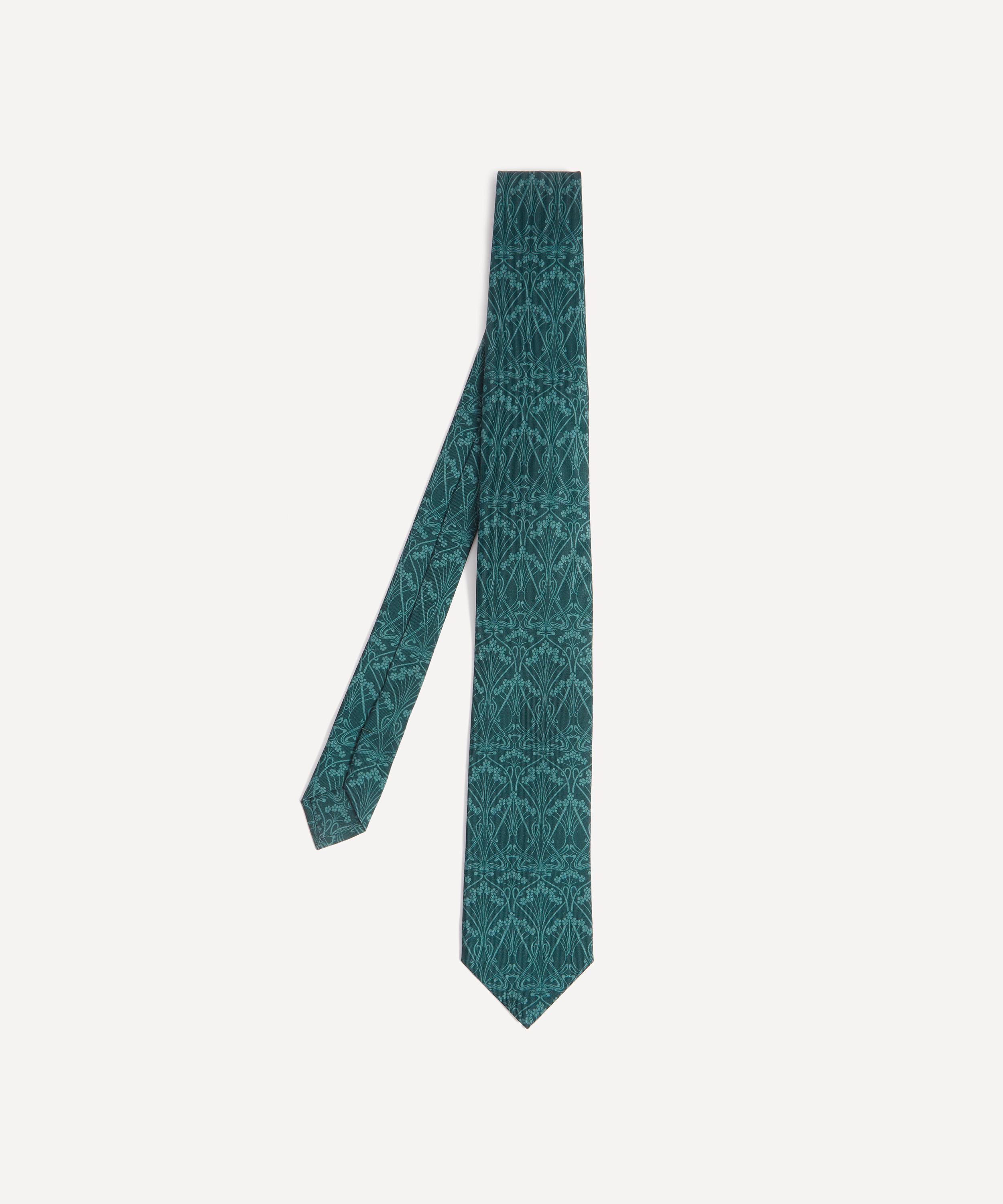 Liberty Mens Ianthe Mono Silk Tie Green