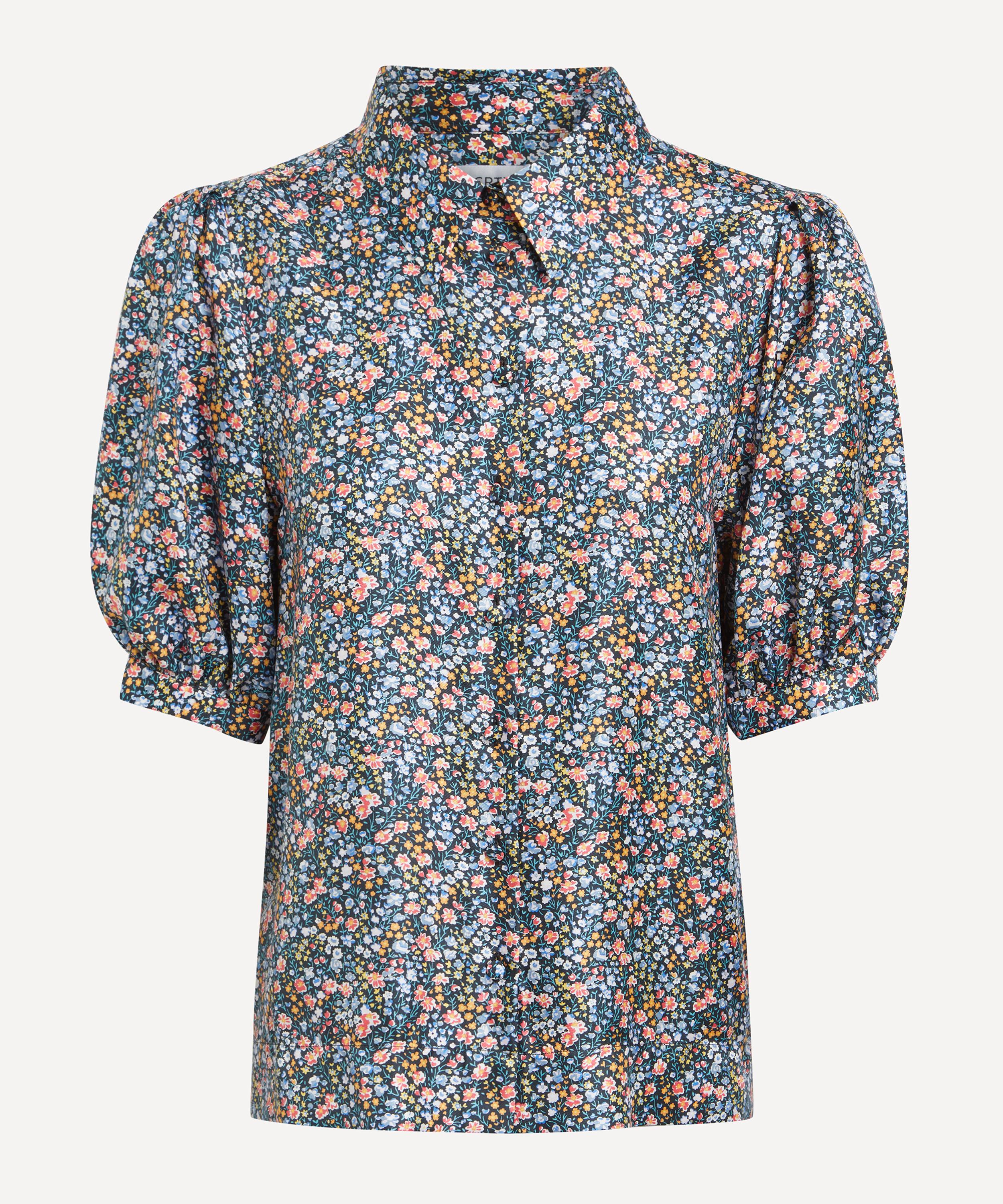 LIBERTY LIBERTY WOMEN'S PHOEBE AND JO SILK TWILL PUFF SLEEVE SHIRT 