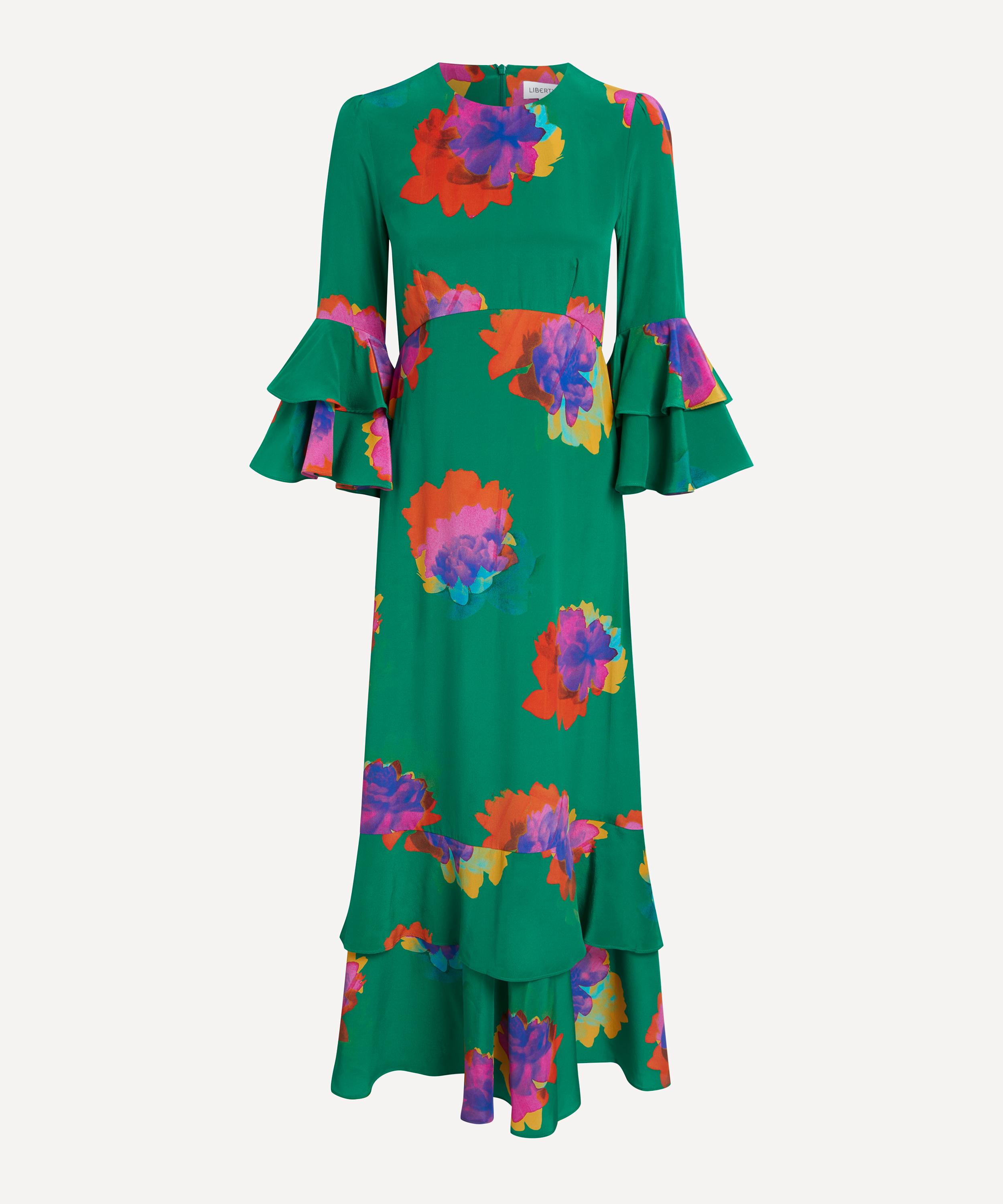 Liberty Women's Cunningham Silk Crepe De Chine Gala Maxi Dress