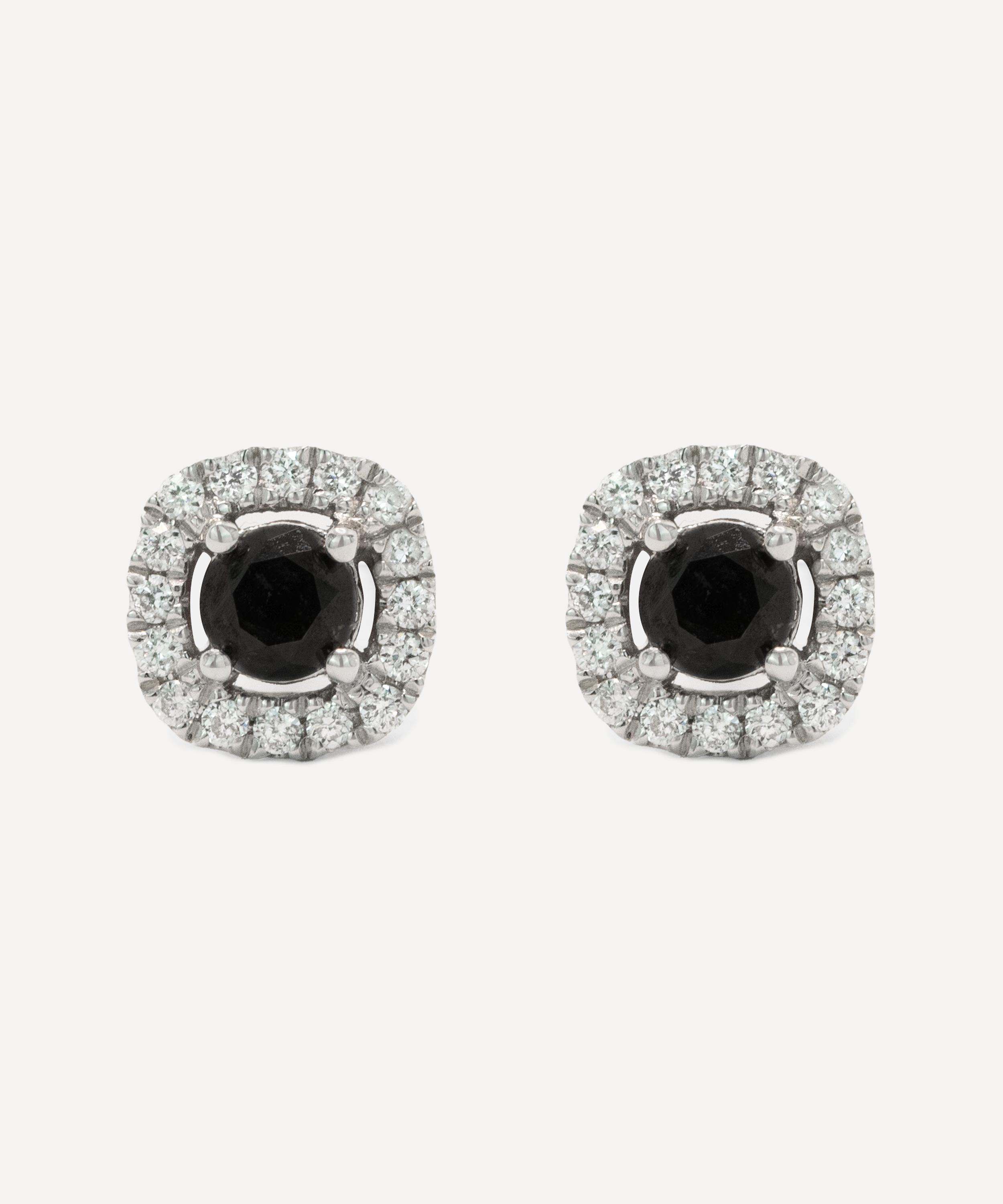 Kojis 18ct White Gold Black And White Diamond Stud Earrings