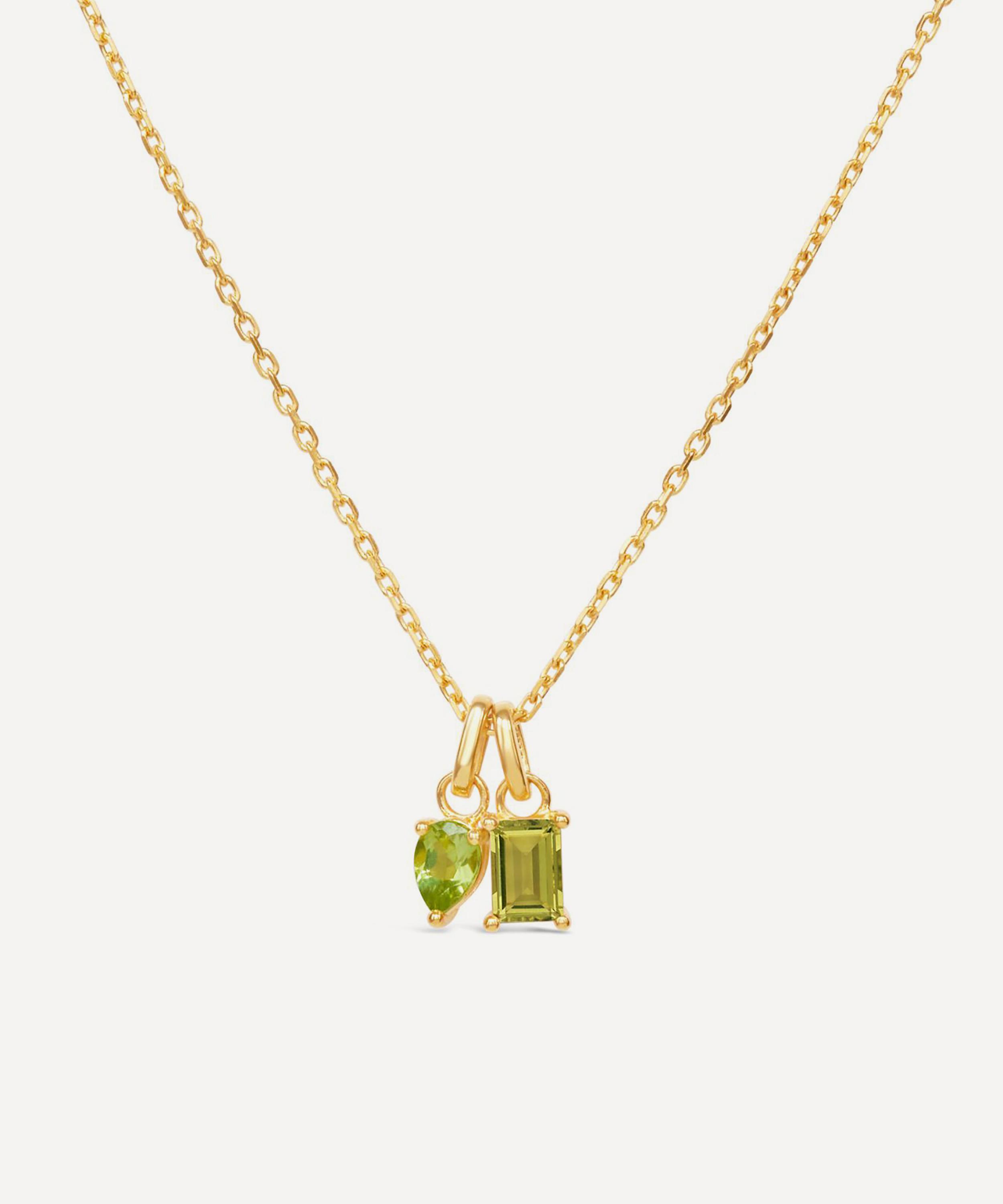 Dinny Hall 22ct Gold-plated Vermeil Silver Gem-set Duo Pendant Necklace In Gold