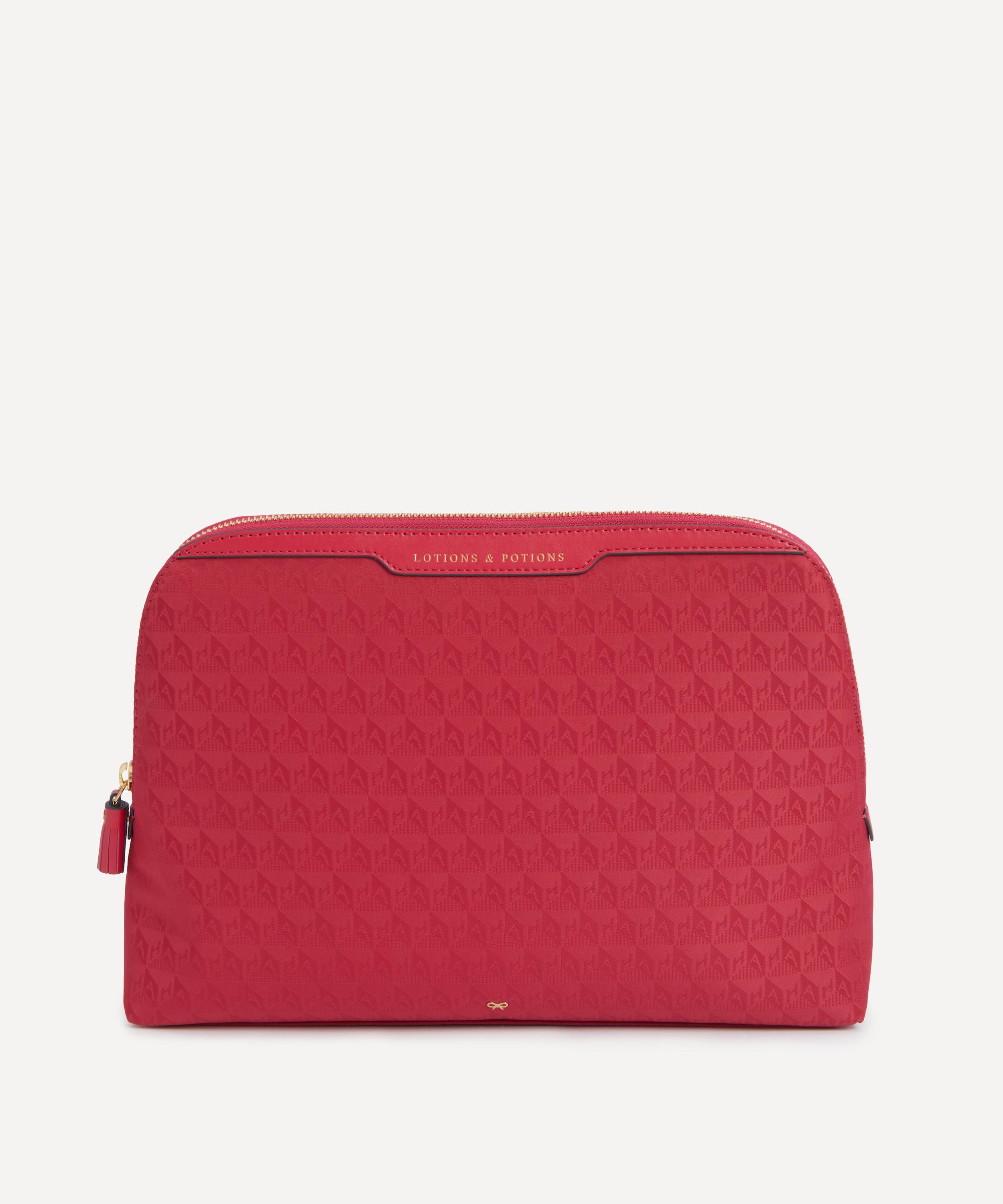 Anya Hindmarch Women's Logo Magenta Lotions And Potions Pouch