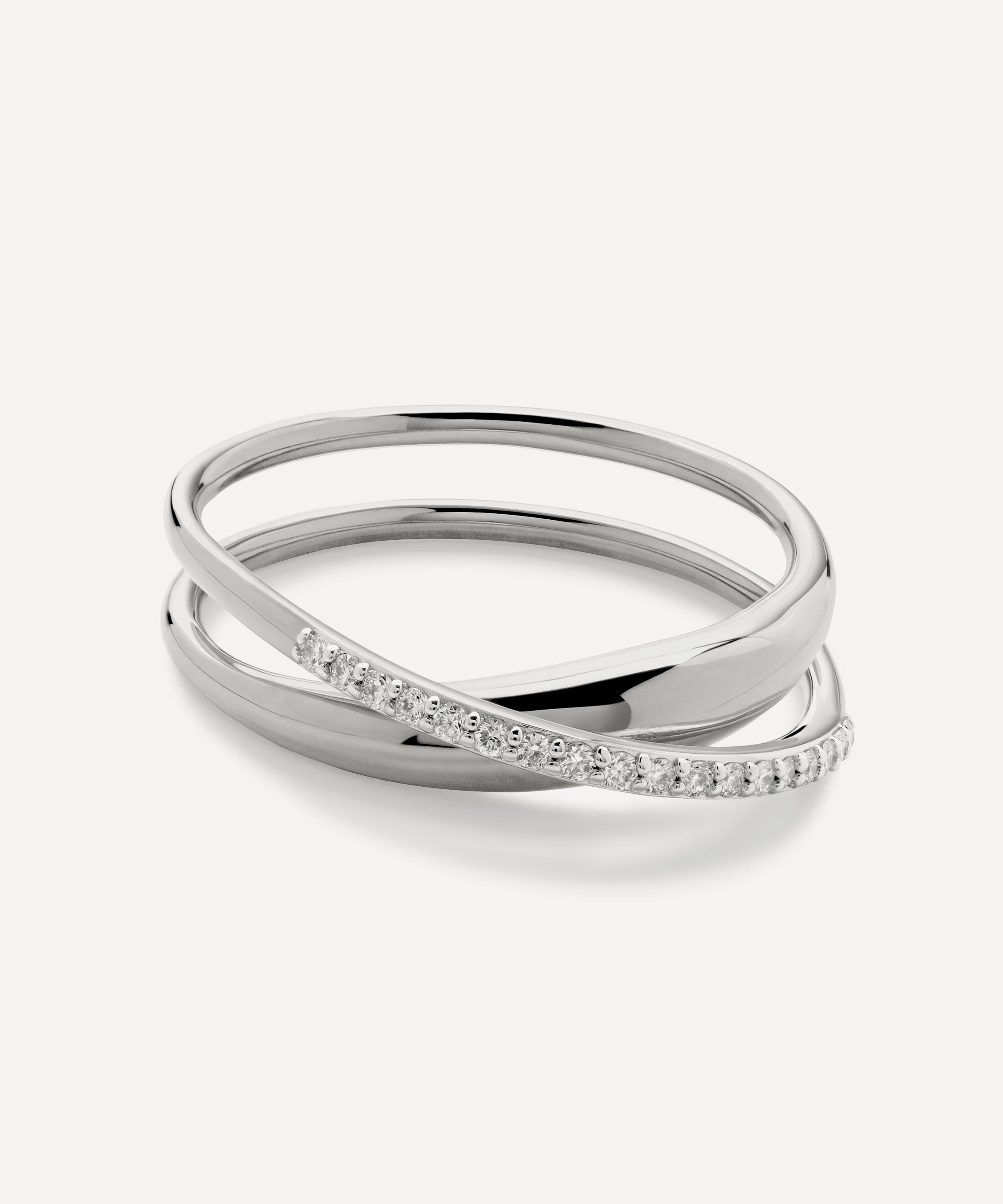 Monica Vinader Sterling Silver Diamond Nura Wrap Ring