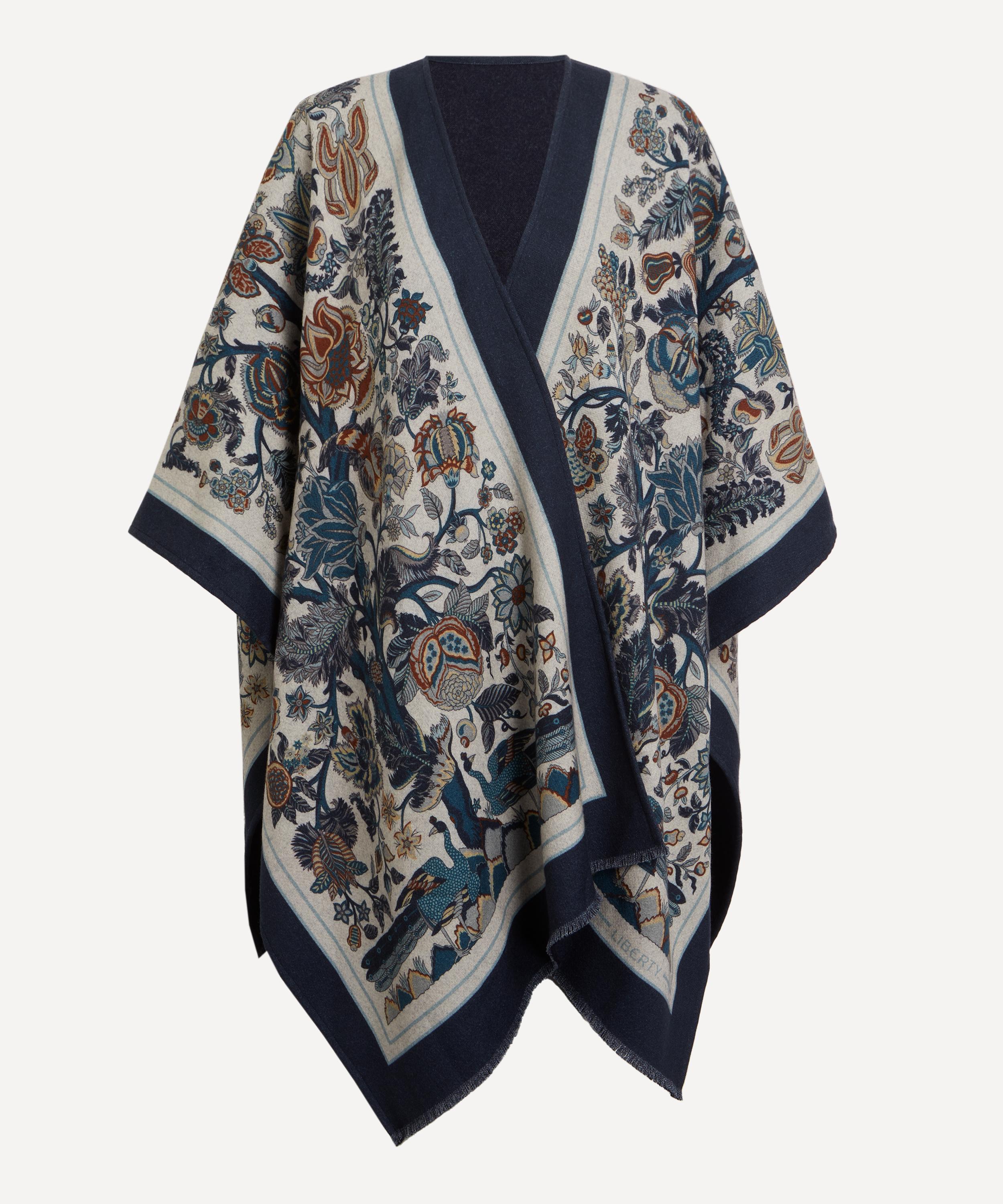 Liberty Women's Tree of Life 140X160 Wool Cape Navy