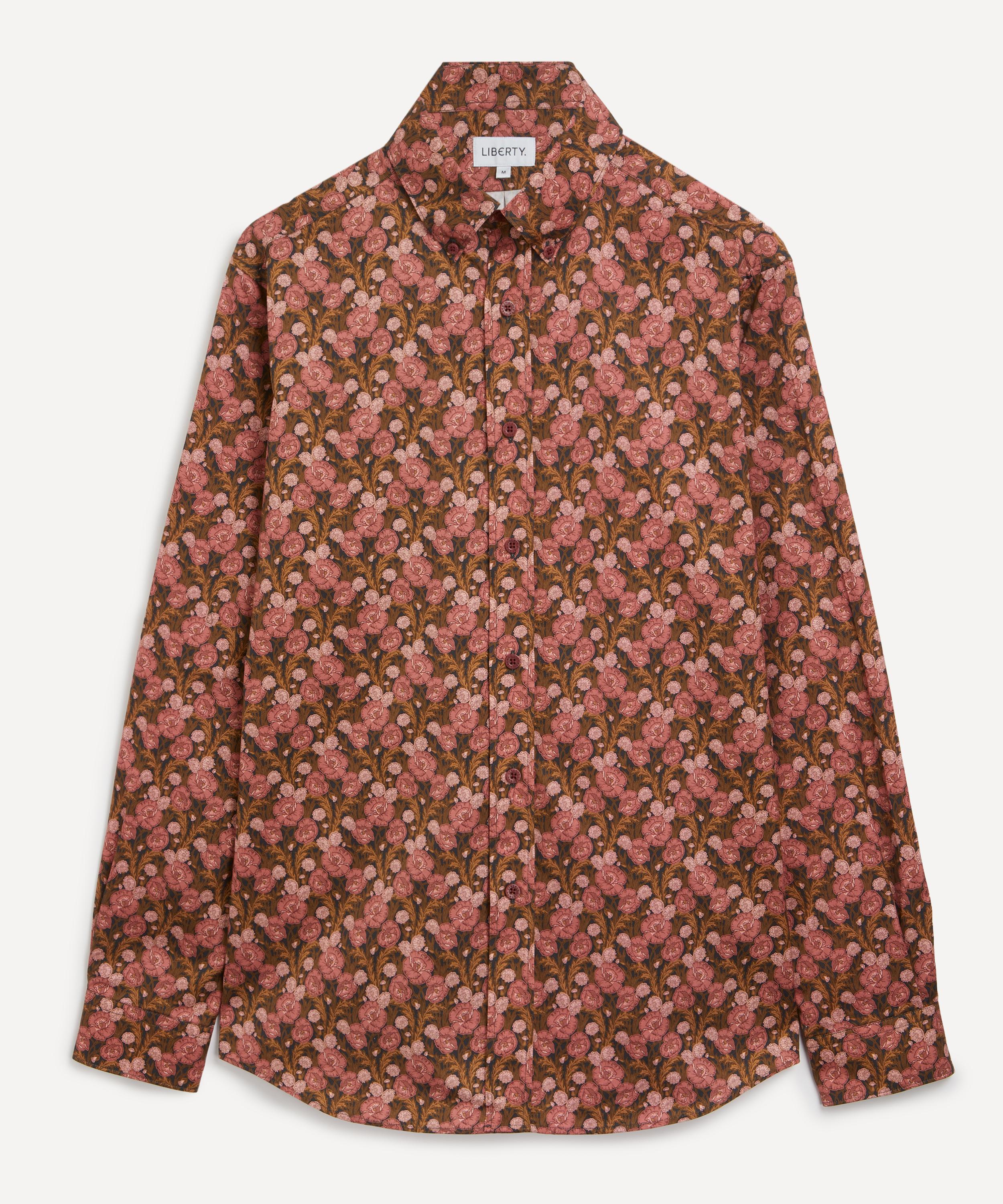 Liberty Mens Button-down Regular Fit Shirt In Miss Maud In Brown