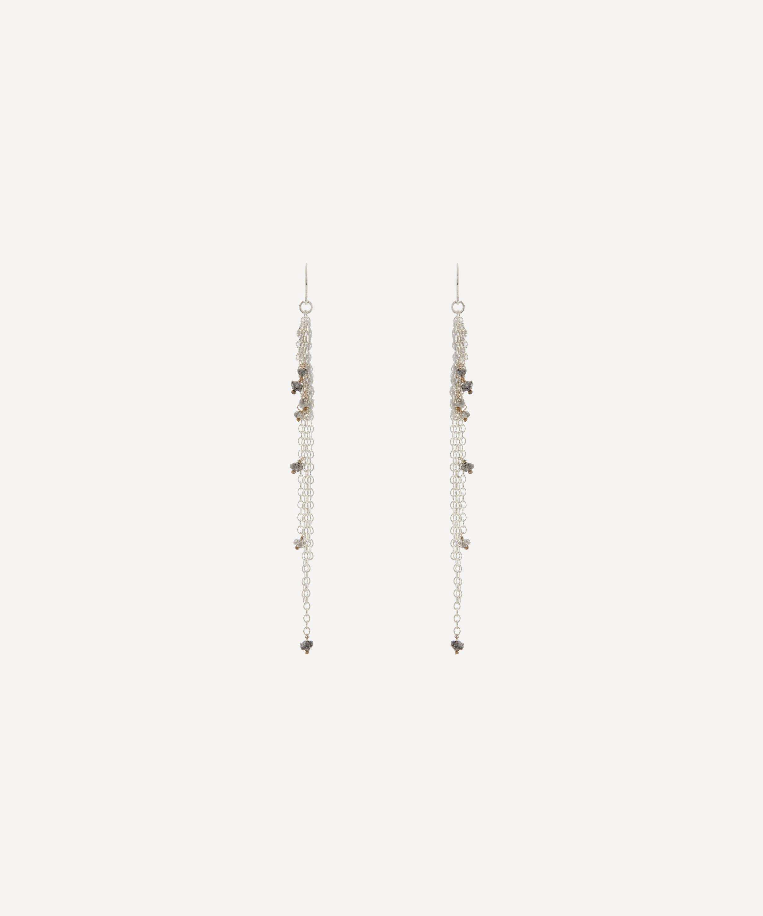 Stephanie Schneider Mixed Metal Diamond Chain Drop Earrings