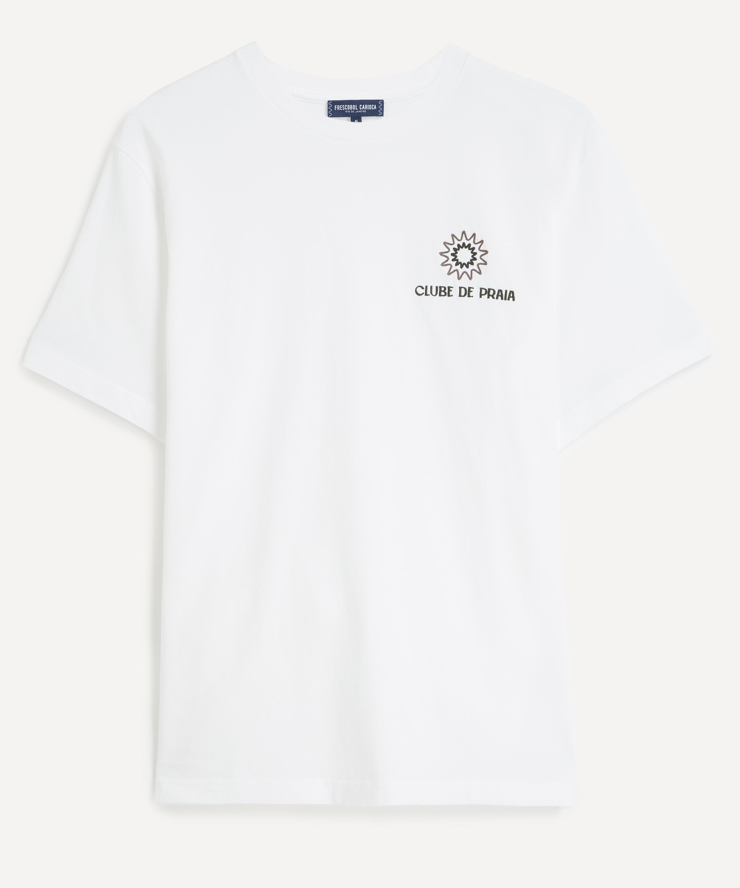 Frescobol Carioca Mens Rosa Clube De Praia Embroidered T-shirt In White