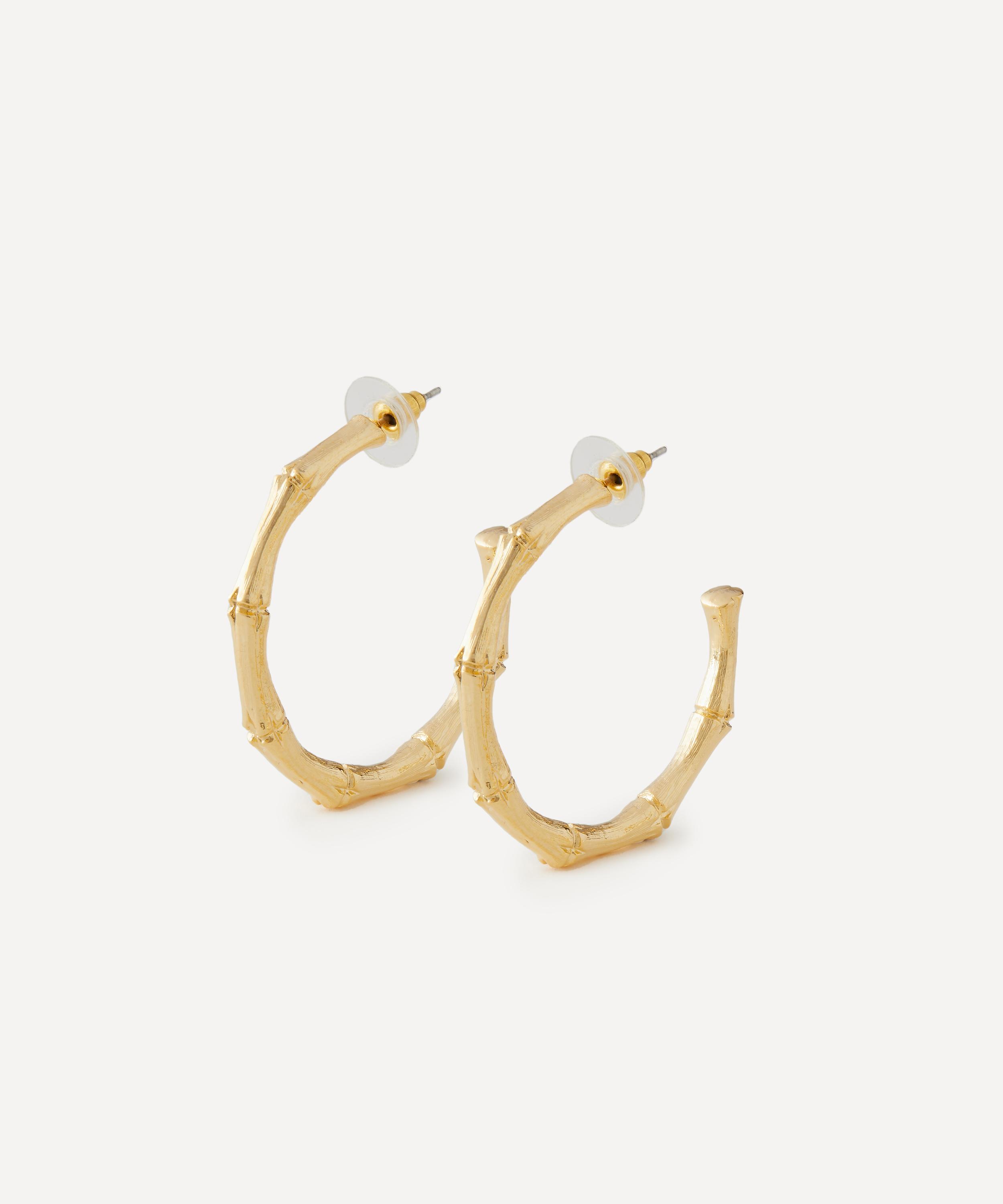 Kenneth Jay Lane Gold-plated Bamboo Medium Hoop Earrings