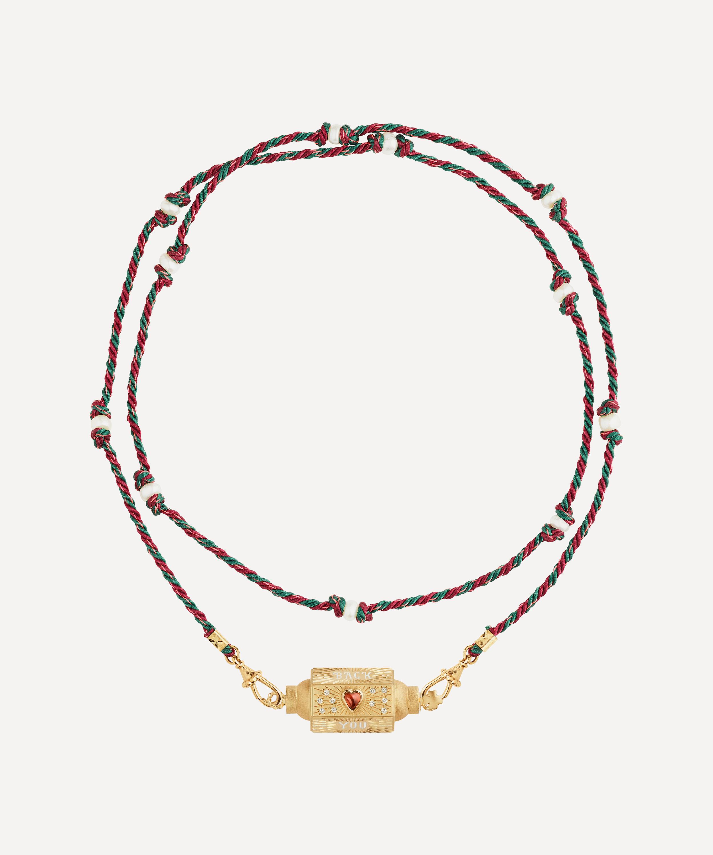 MARIE LICHTENBERG MARIE LICHTENBERG 14CT GOLD LOVE YOU MULTICOLOUR LOCKET NECKLACE 