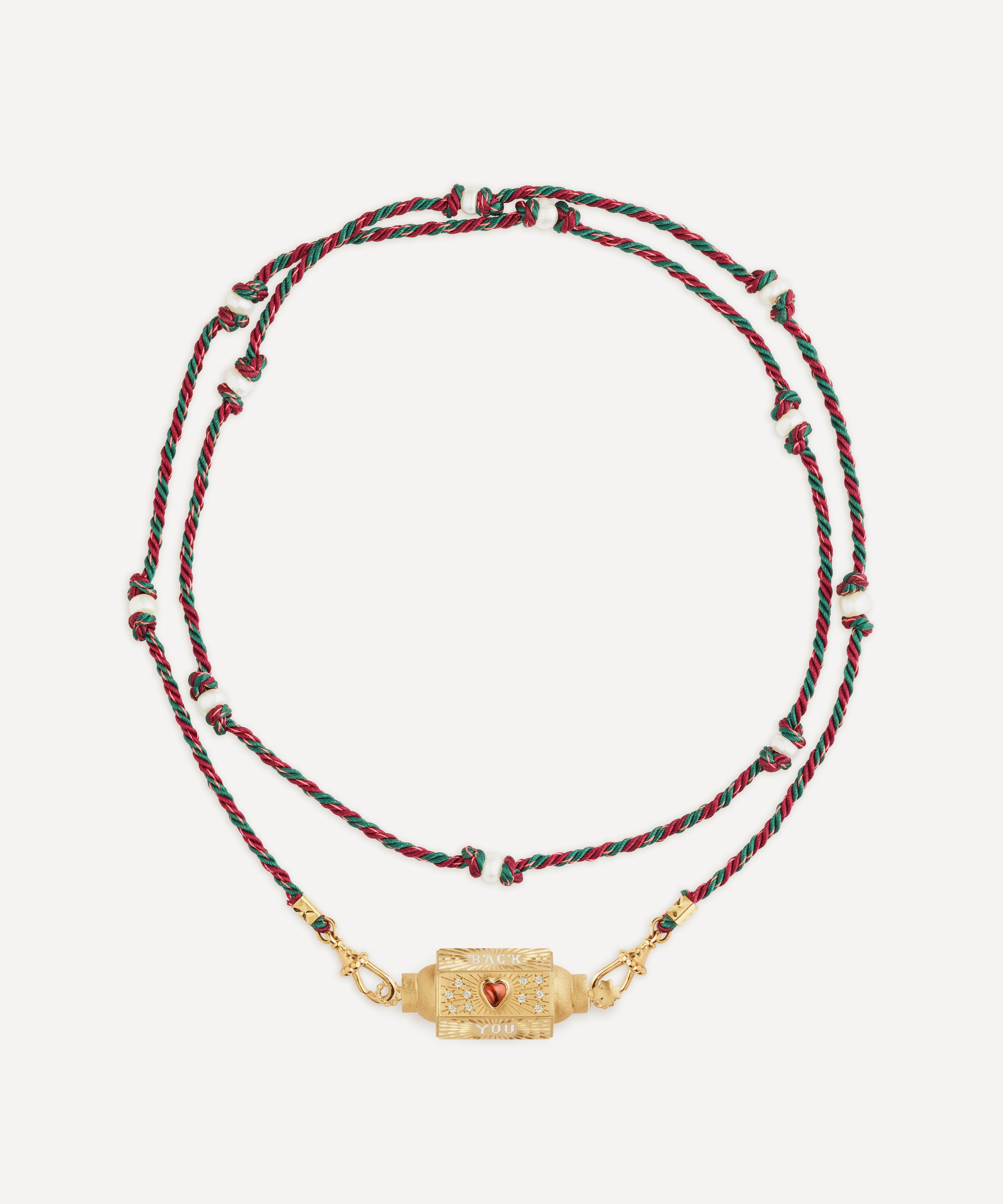 MARIE LICHTENBERG MARIE LICHTENBERG 18CT GOLD DIAMOND LOVE YOU LOCKET NECKLACE 