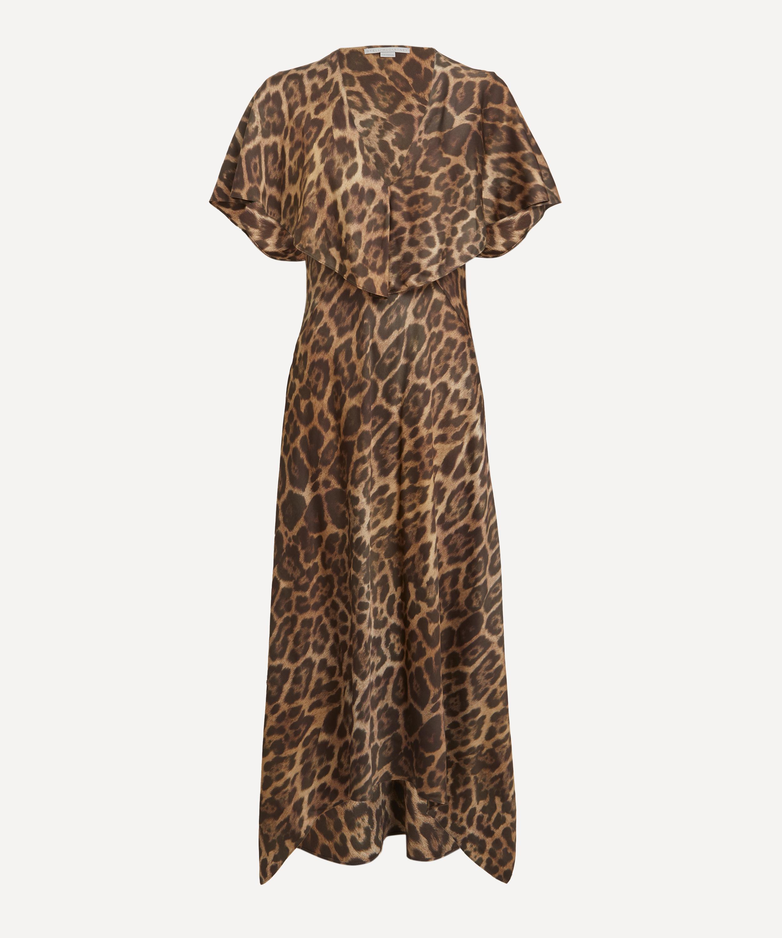 Leopard Print Asymmetric Midi Dress