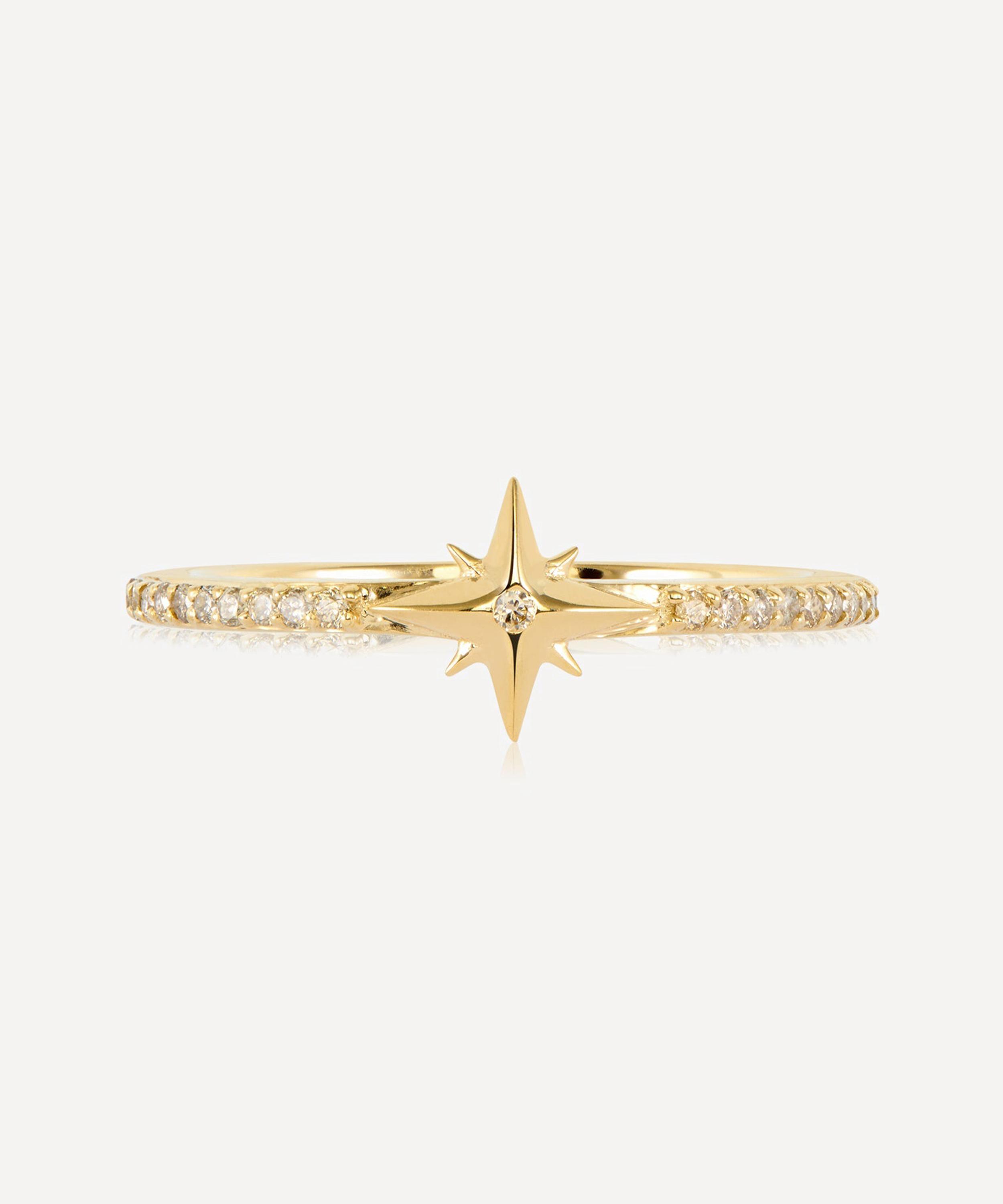 Rachel Jackson 9ct Gold Diamond North Star Ring