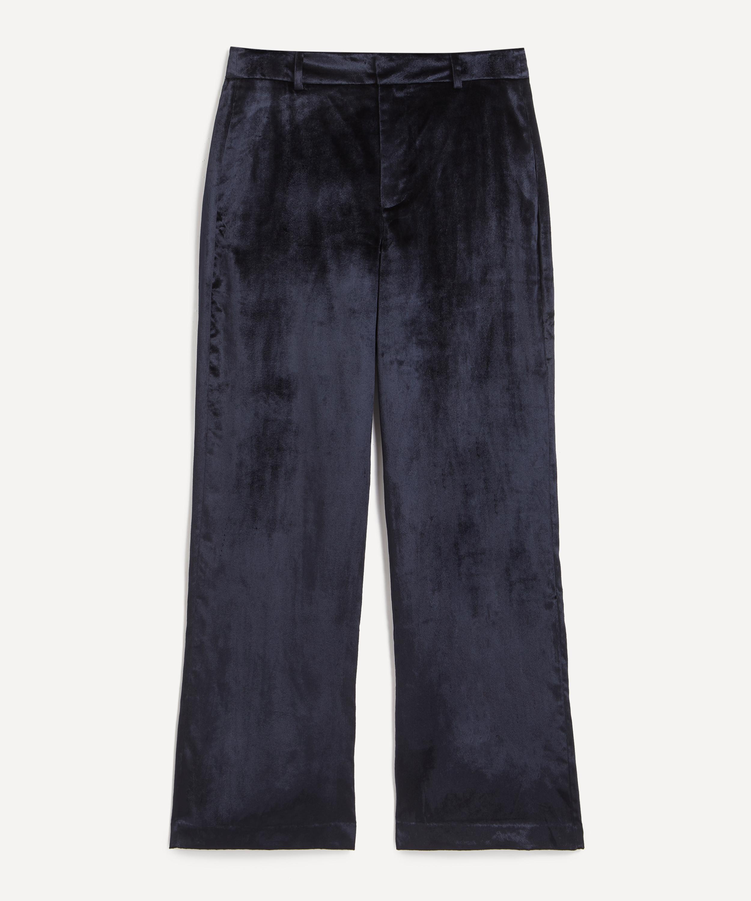 PAIGE PAIGE WOMEN'S CHATEAU MIDNIGHT VELVET TROUSERS 