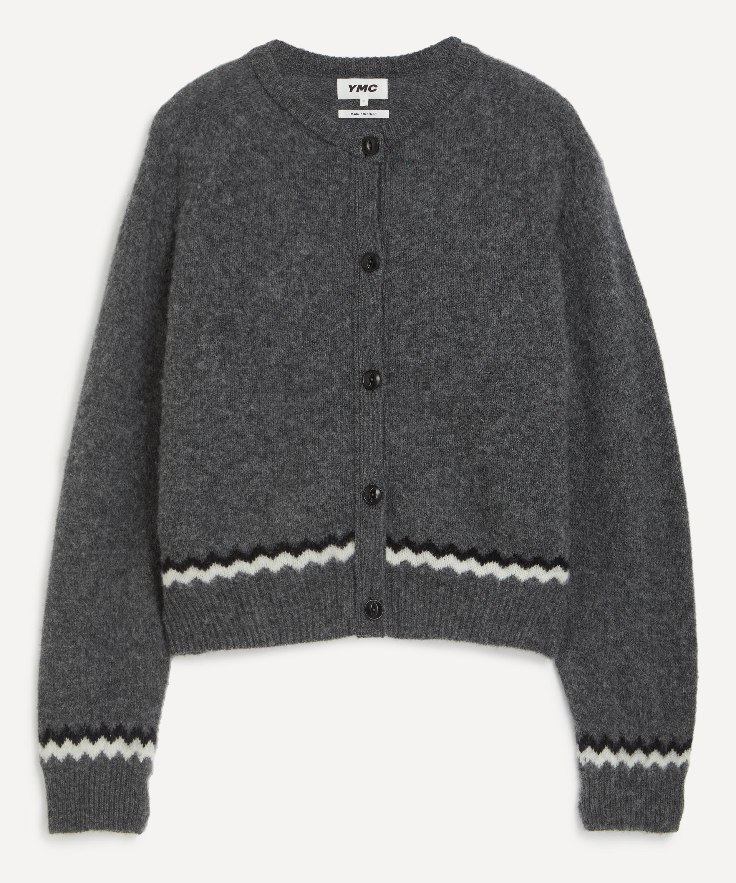 Ymc You Must Create Ymc Women's Atomic Grey Zig-zag Wool Cardigan