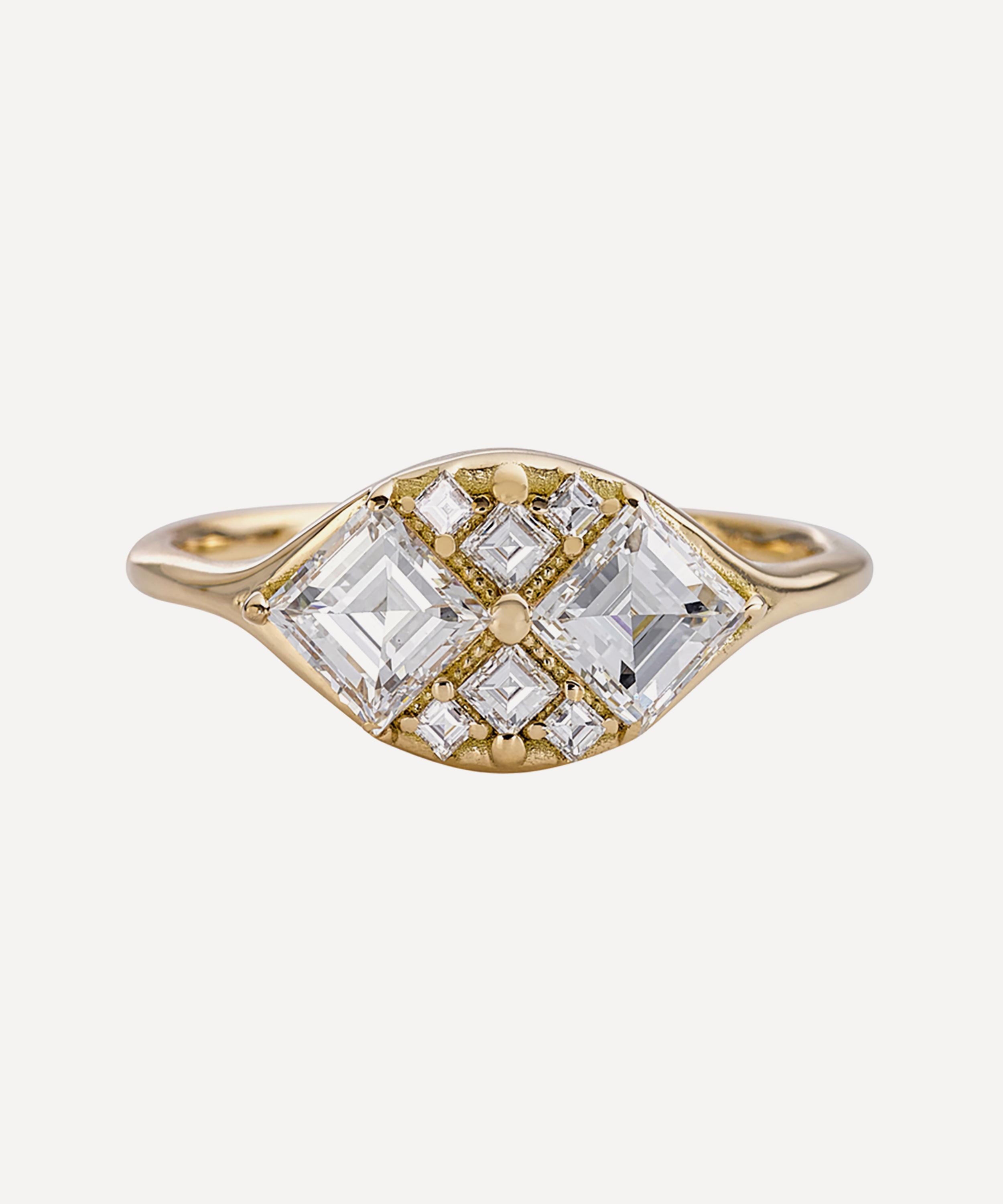 Artemer 18ct Gold Step Cut Engagement Ring