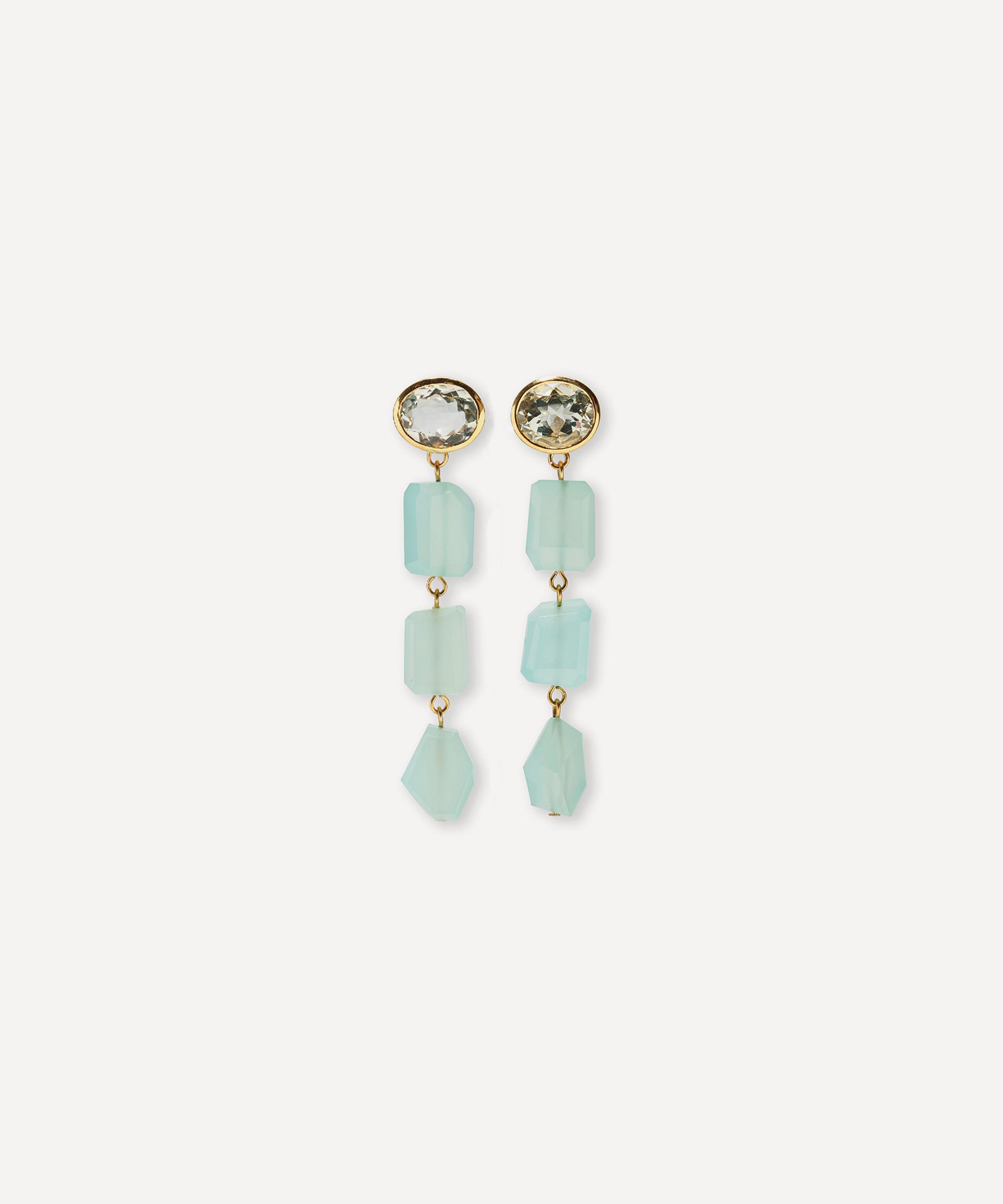 Shop Lizzie Fortunato Gold-plated Sea Glass Drop Earrings