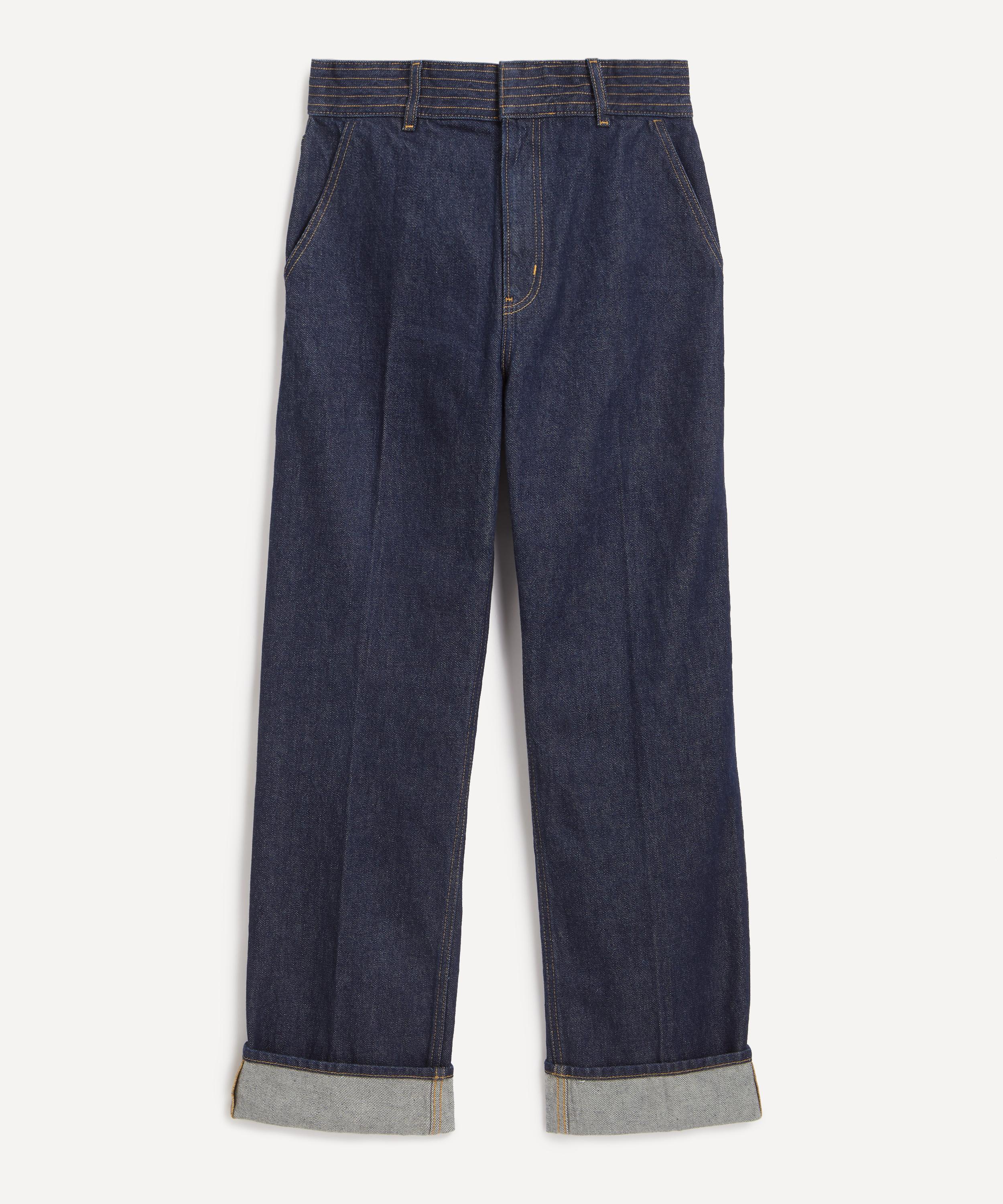 FRAME FRAME WOMEN'S TRAPUNTO WIDE LEG DENIM TROUSERS IN RINSE 