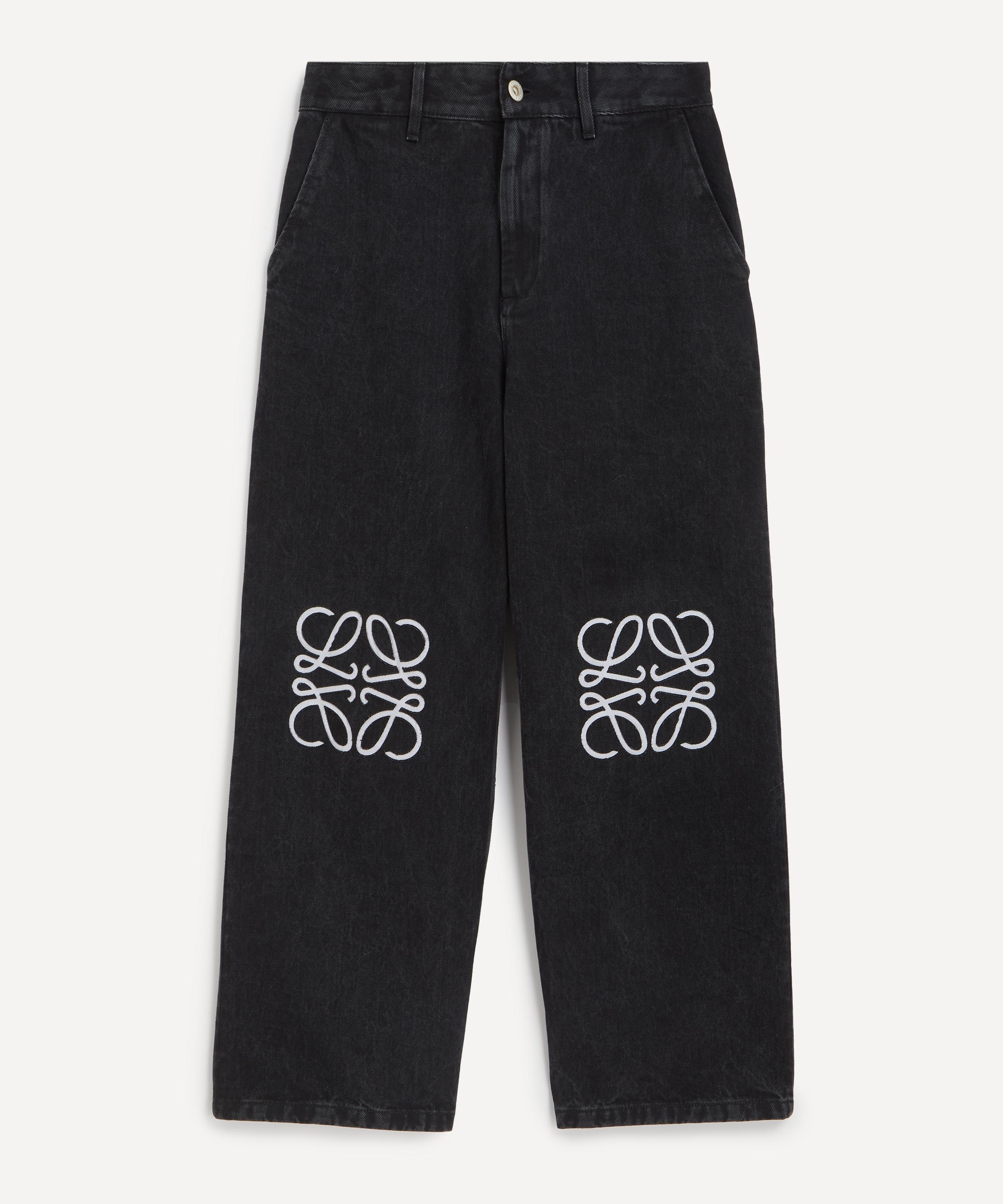 Loewe Women's Black Anagram Baggy Jeans