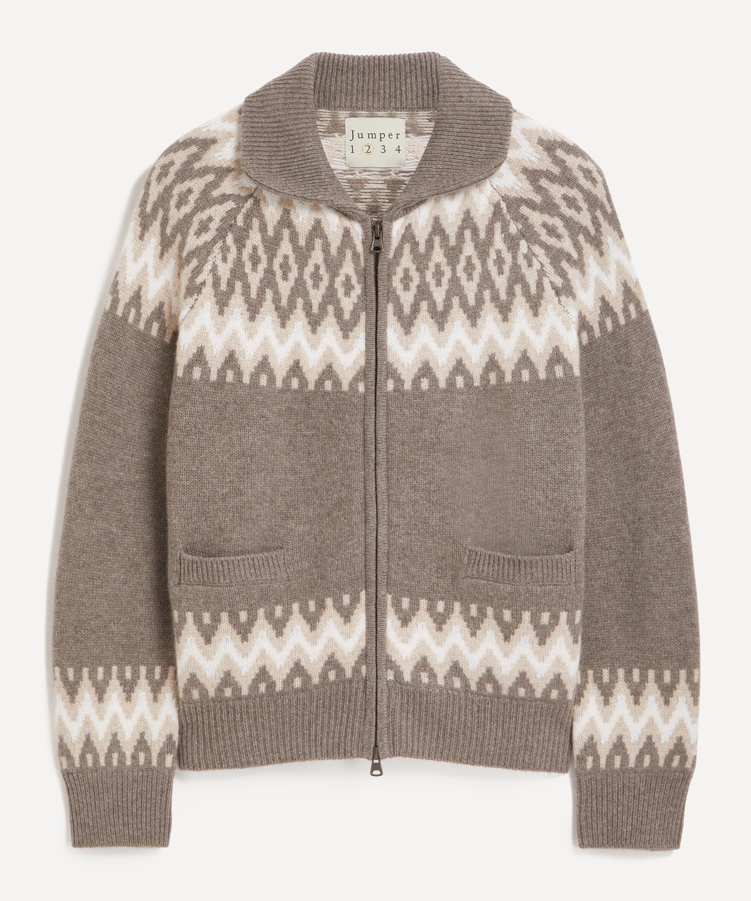 Jumper 1234 Women's Cashmere Wool Ski Zip-up Cardigan
