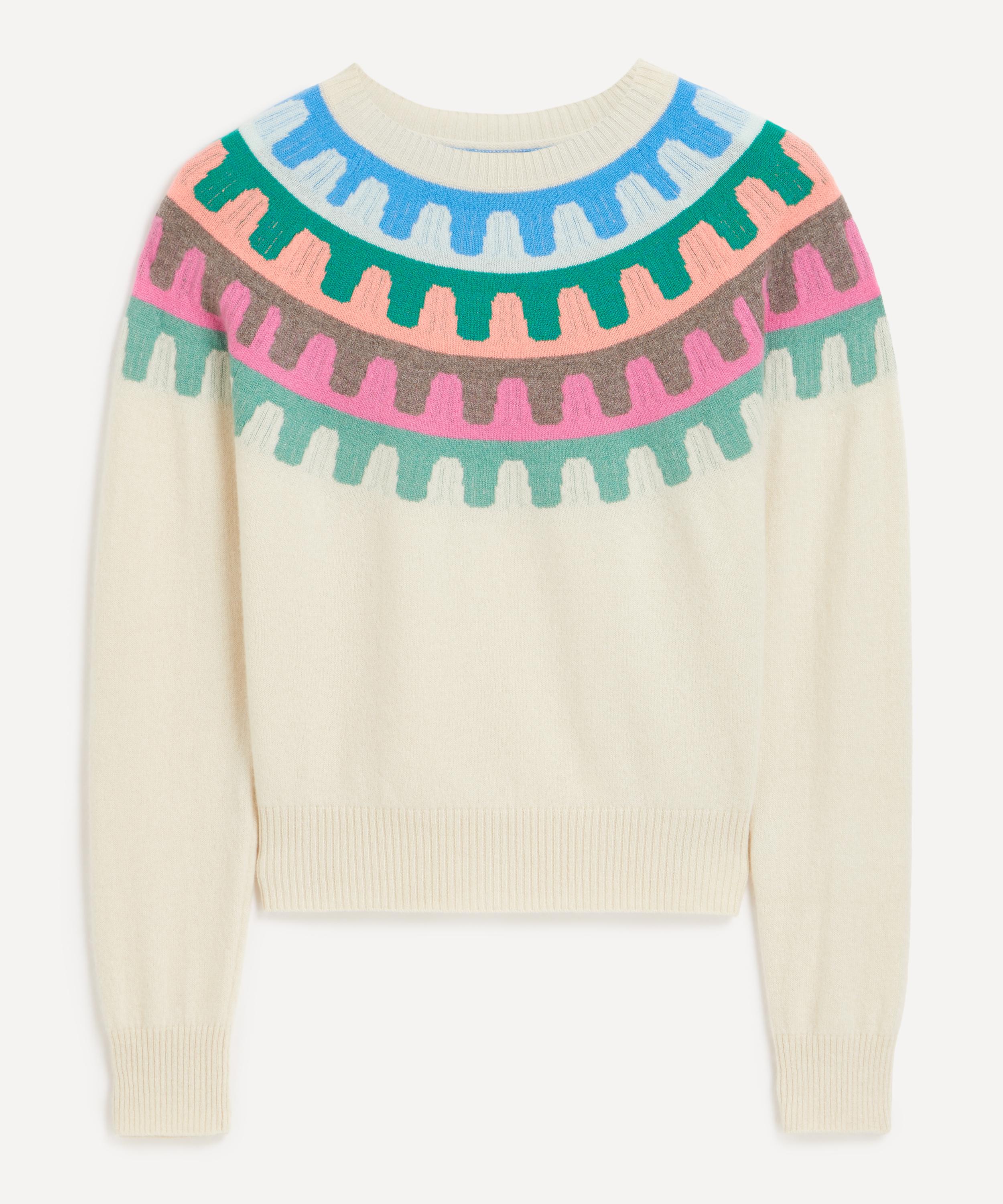 Jumper 1234 Women's Cream Rick Rack Crew Cashmere Jumper