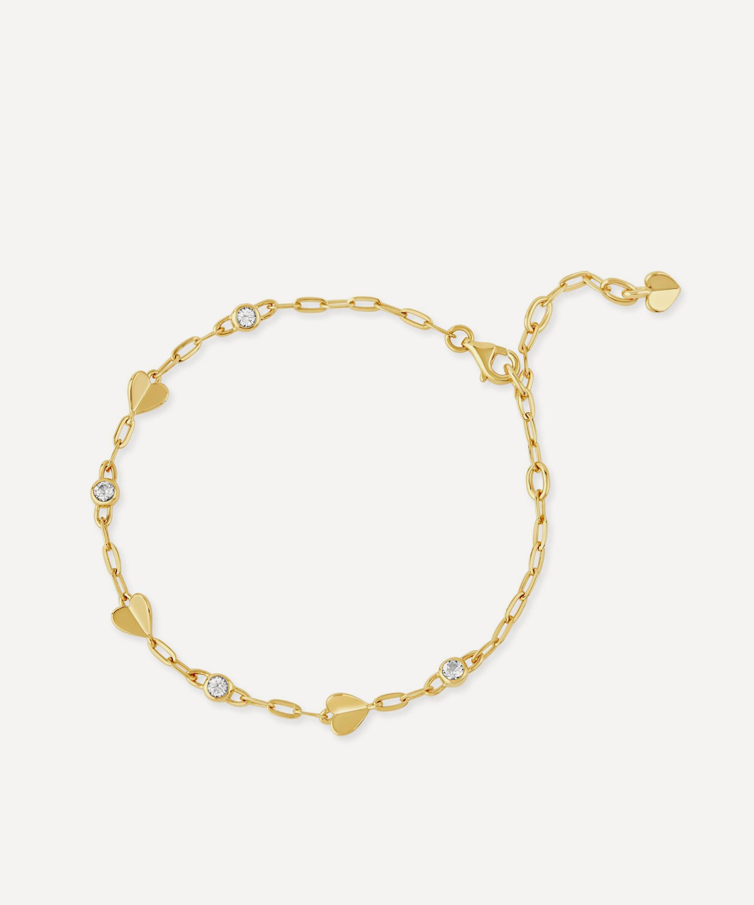 Dinny Hall 22ct Gold-plated Vermeil Silver Folded Heart And Gemstone Bracelet