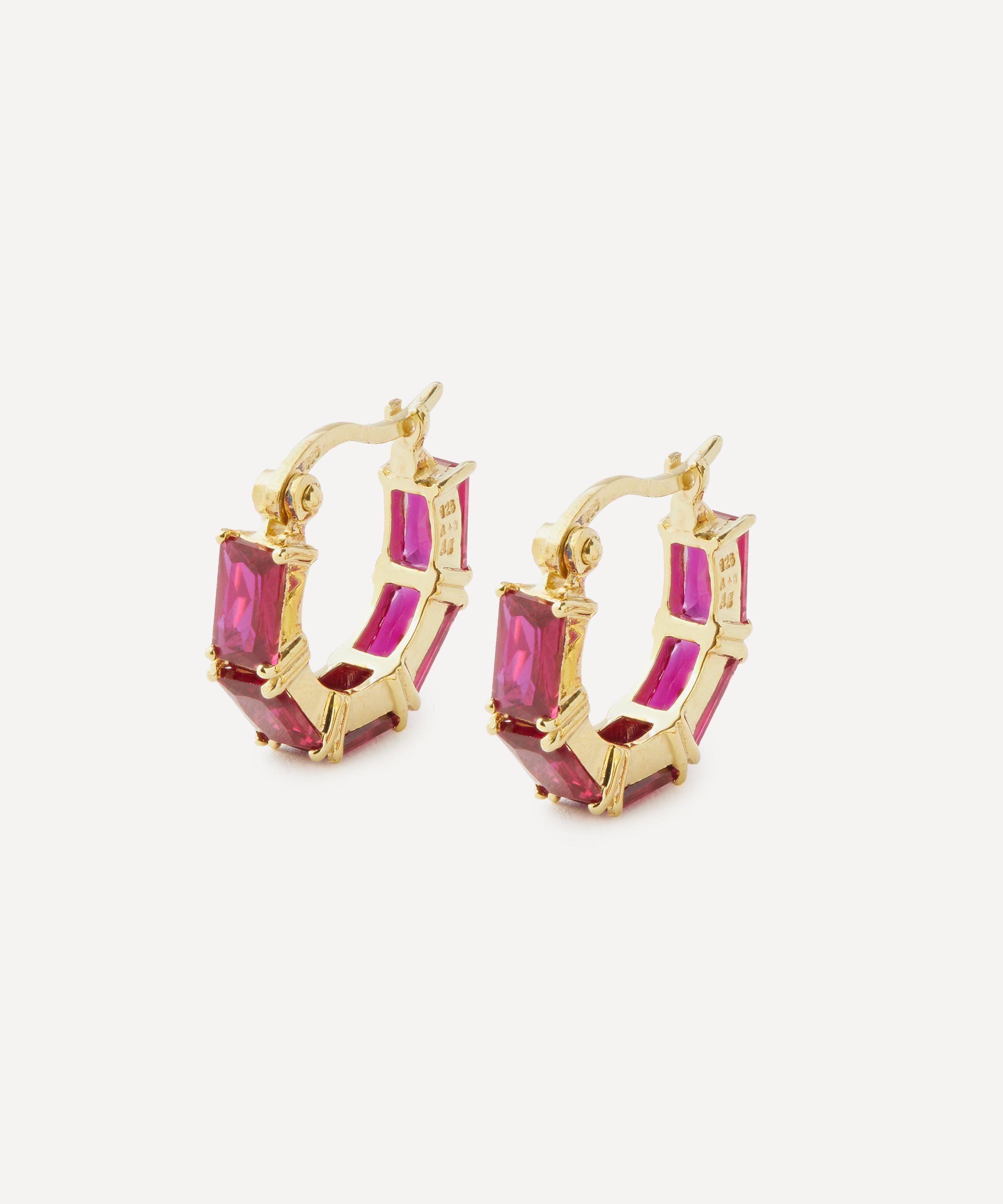 Anna + Nina Gold-plated Rouge Ring Earrings