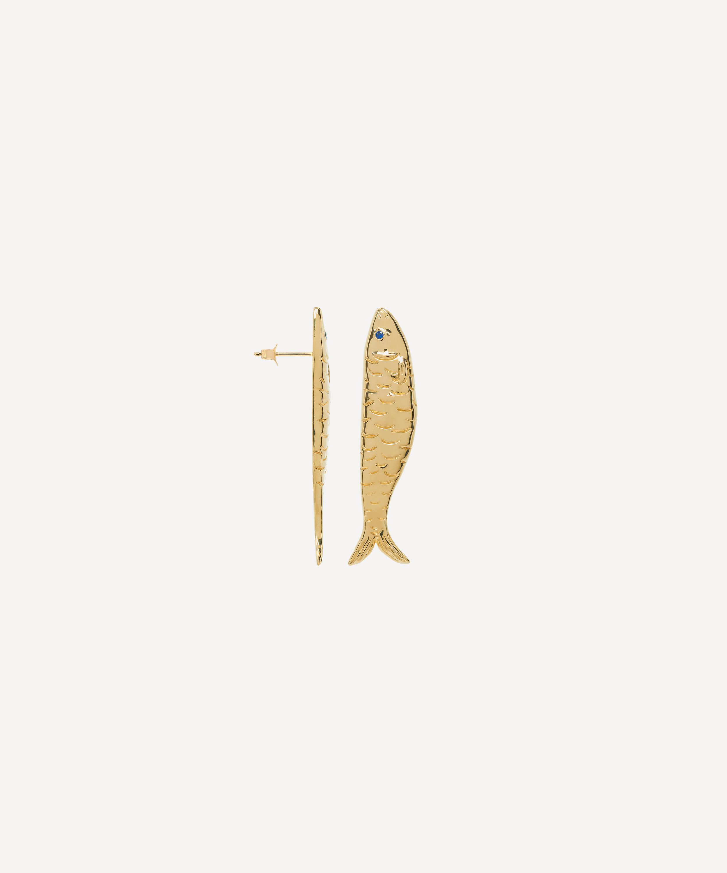 Anna + Nina 14ct Gold-plated Single Sardine Stud Earring