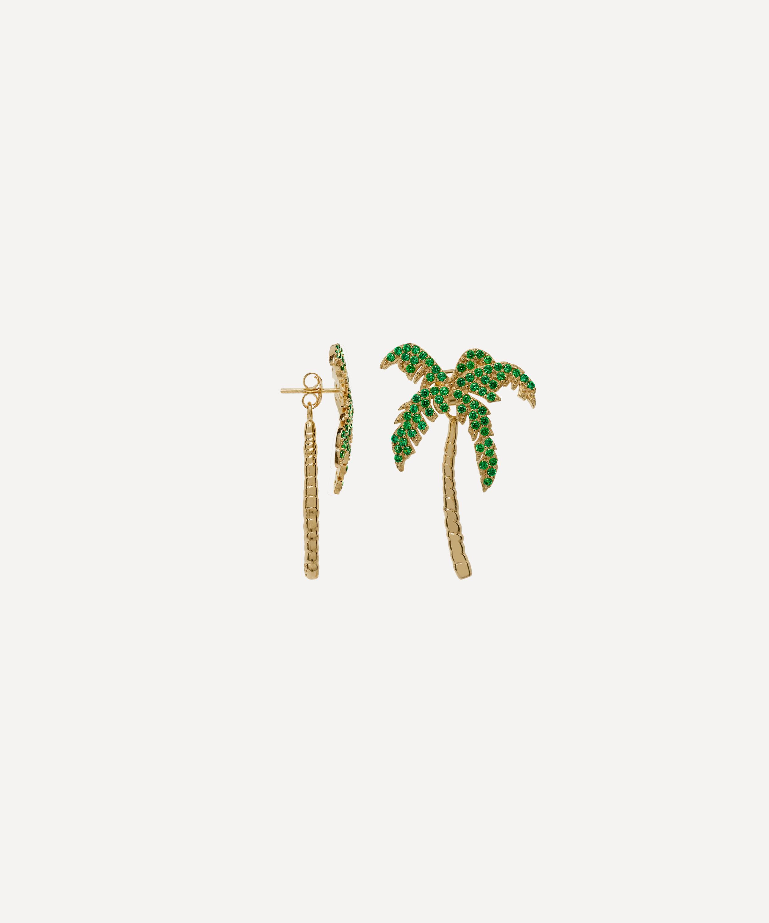 Anna + Nina 14ct Gold-plated Single Palmier Stud Earring