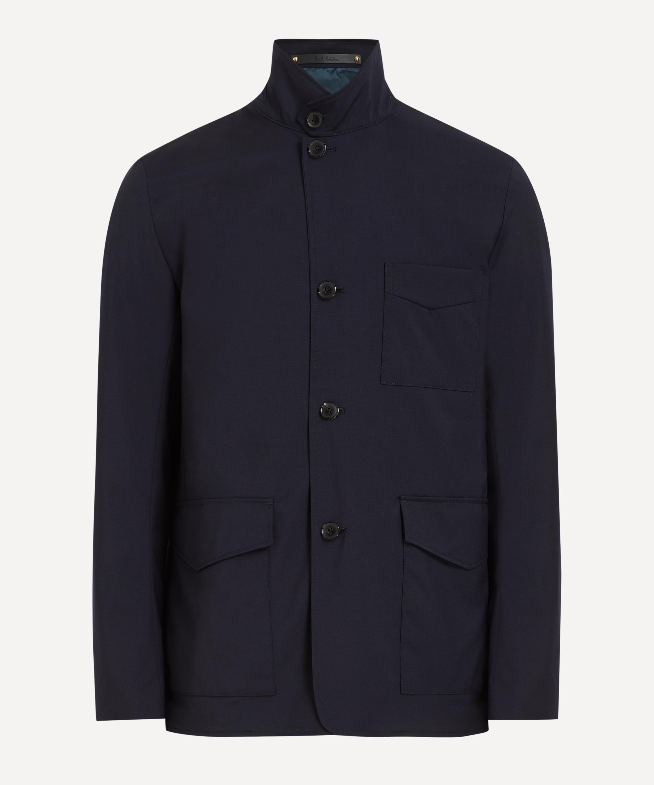 PAUL SMITH PAUL SMITH MENS NAVY STORM SYSTEM WOOL WORK JACKET 