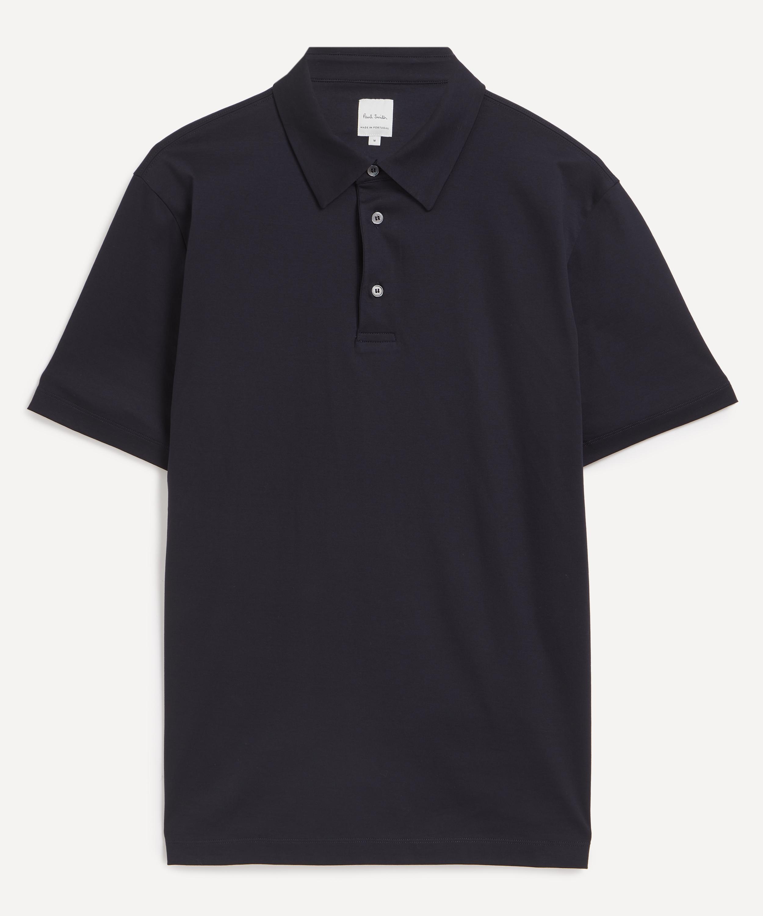 Shop Paul Smith Mens Navy Cotton Artist Stripe' Placket Polo Shirt