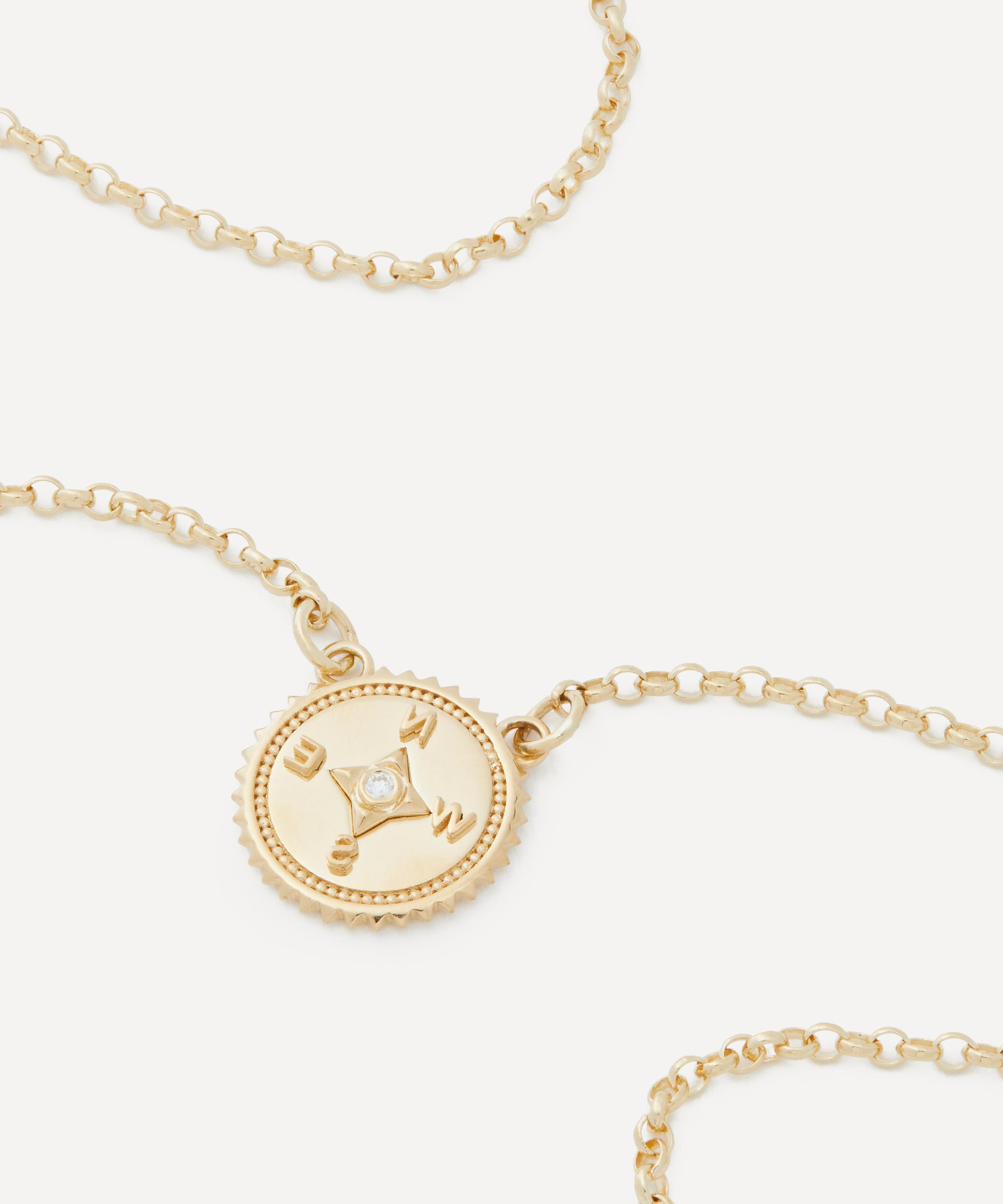 FOUNDRAE FOUNDRAE 18CT GOLD INTERNAL COMPASS MINIATURE PENDANT NECKLACE 