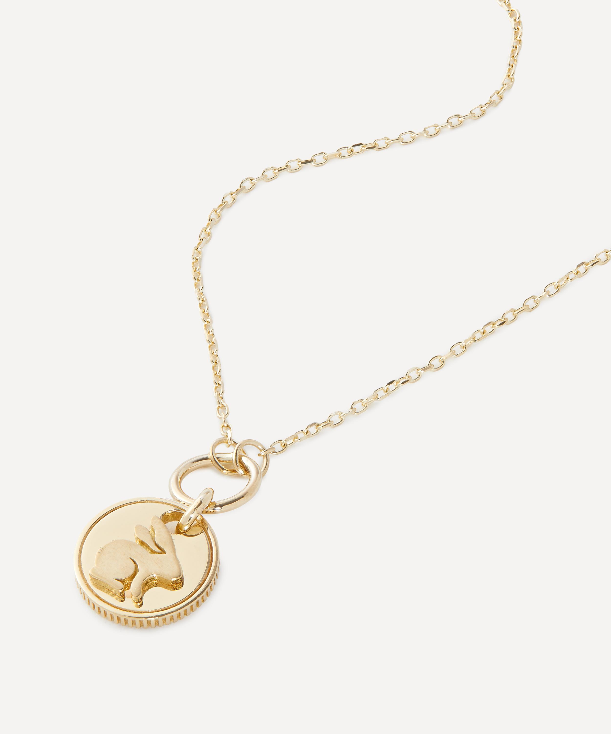 Shop Foundrae 18ct Gold Bunny True Love Miniature Pendant Necklace