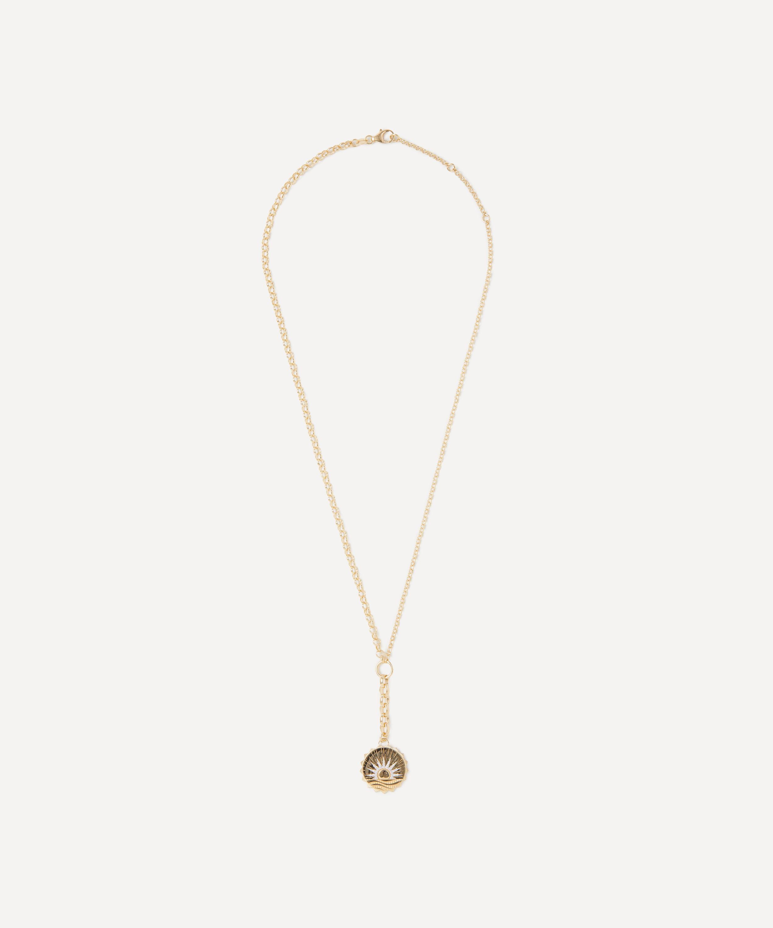 FOUNDRAE FOUNDRAE 18CT GOLD NEW BEGINNINGS INTERNAL COMPASS PENDANT NECKLACE 