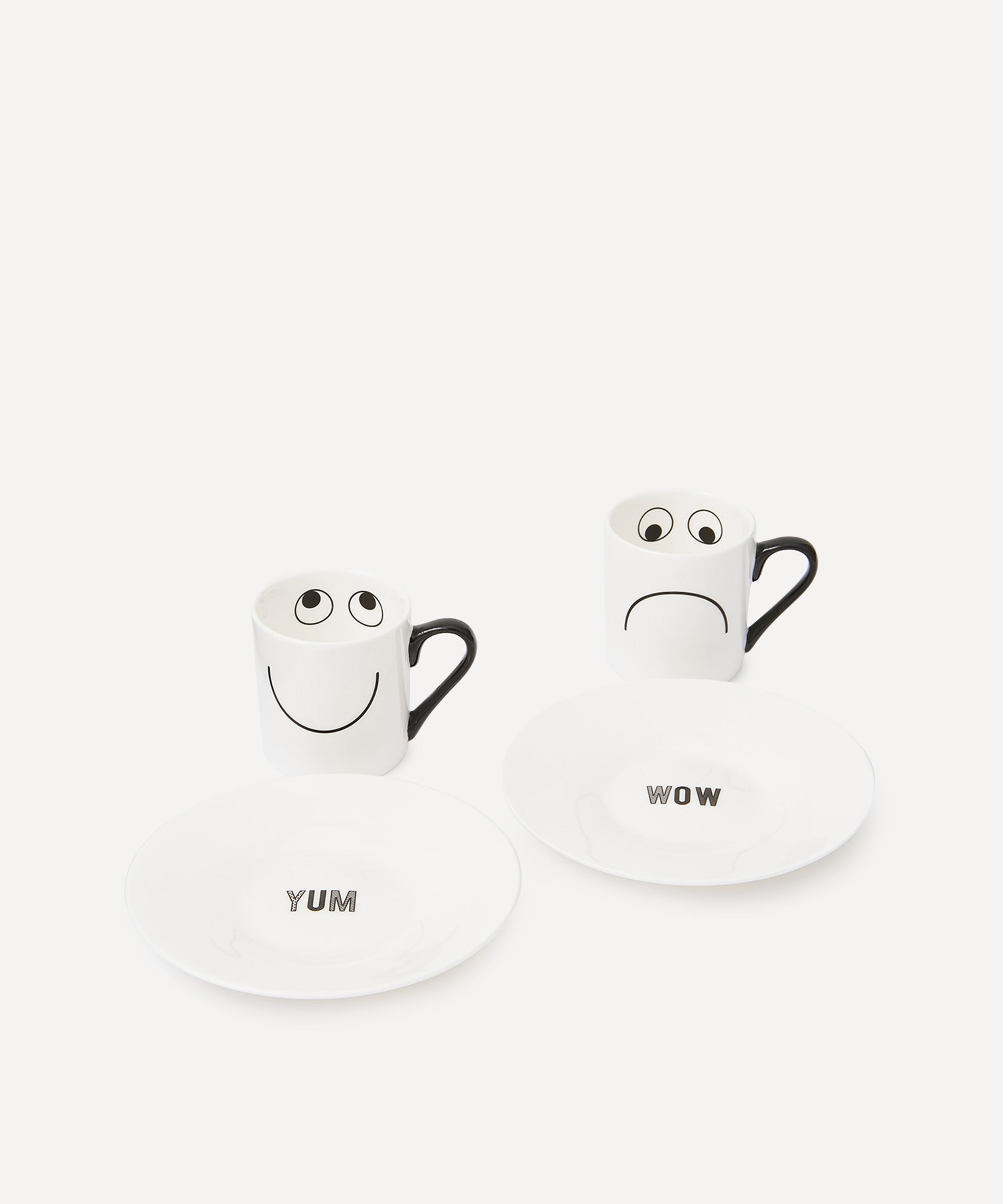 Anya Hindmarch Set Of 2 Eyes Espresso Cups And Saucers