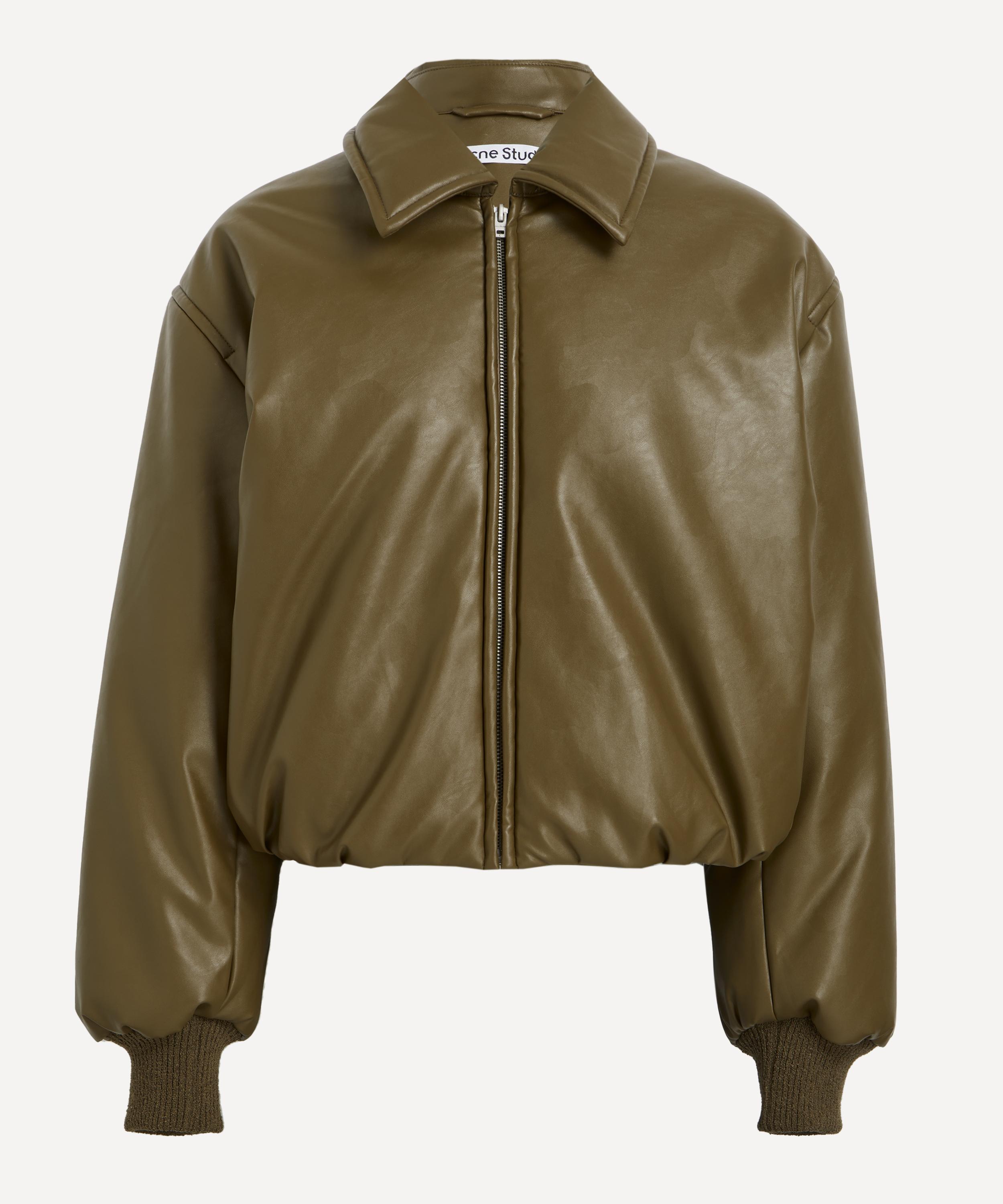Acne Studios Women's Khaki Coated Bomber Jacket In Brown