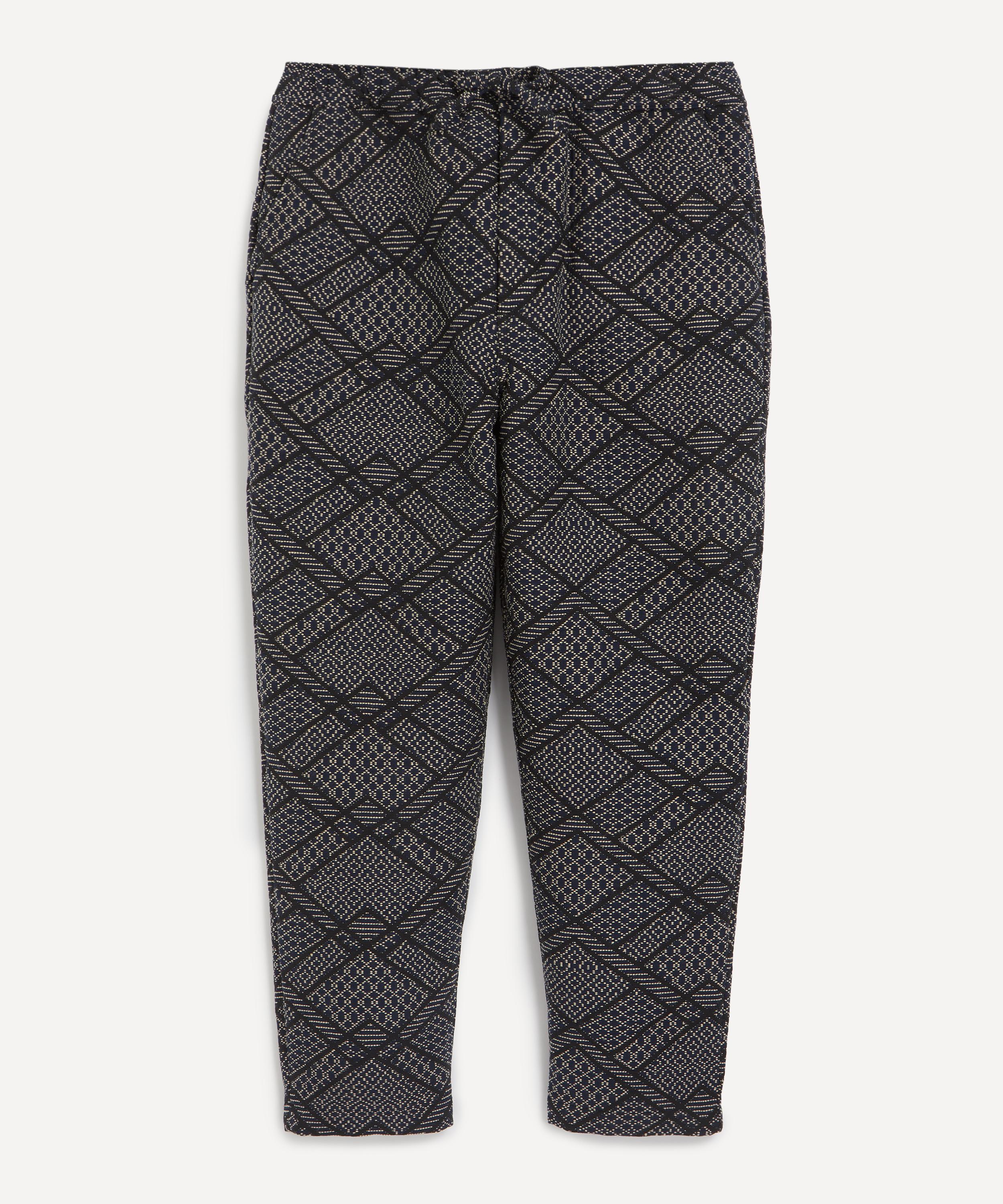 Wax London Mens Kurt Jacquard Trousers Navy 34