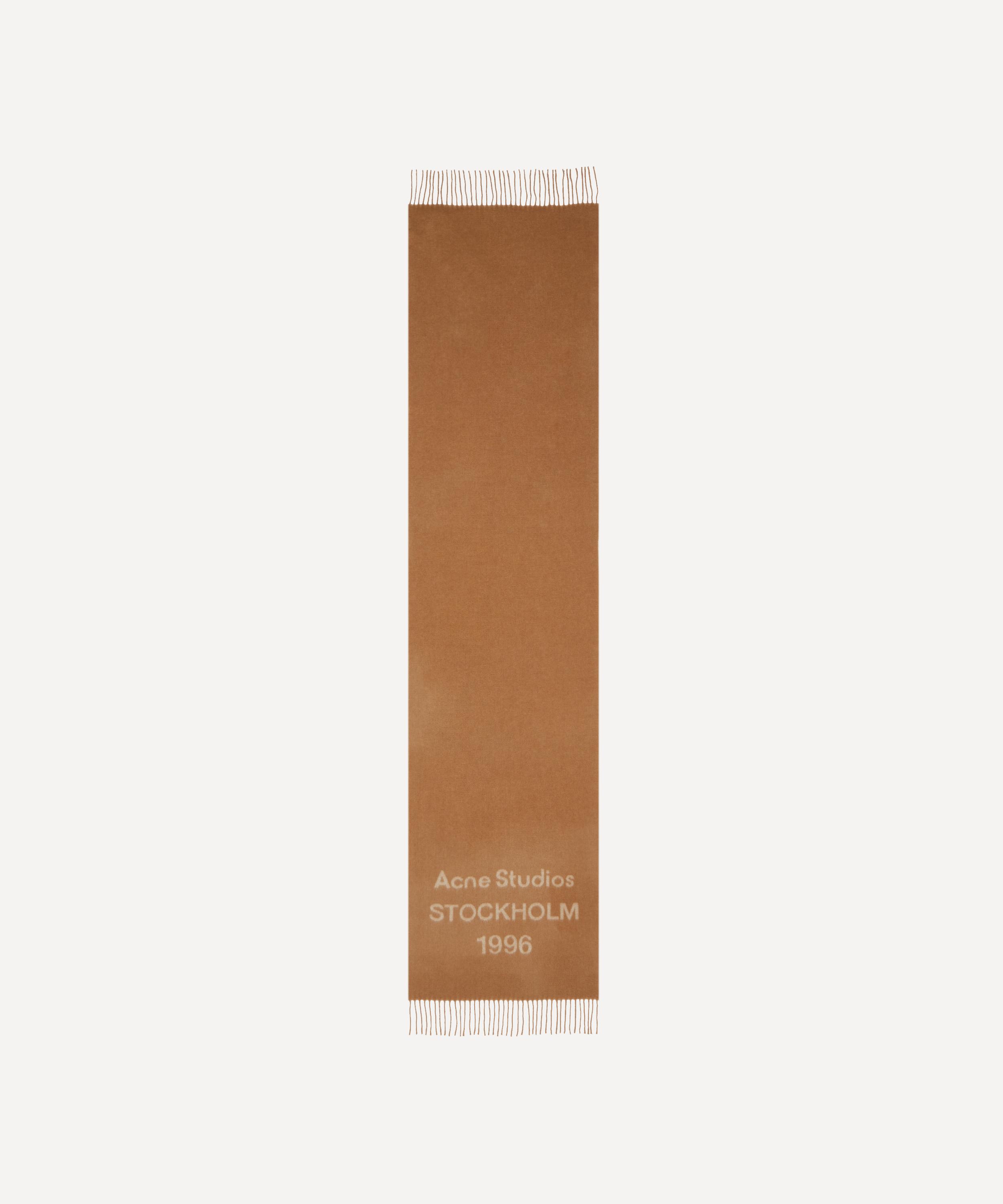 Acne Studios Women's Logo Jacquard Camel Scarf