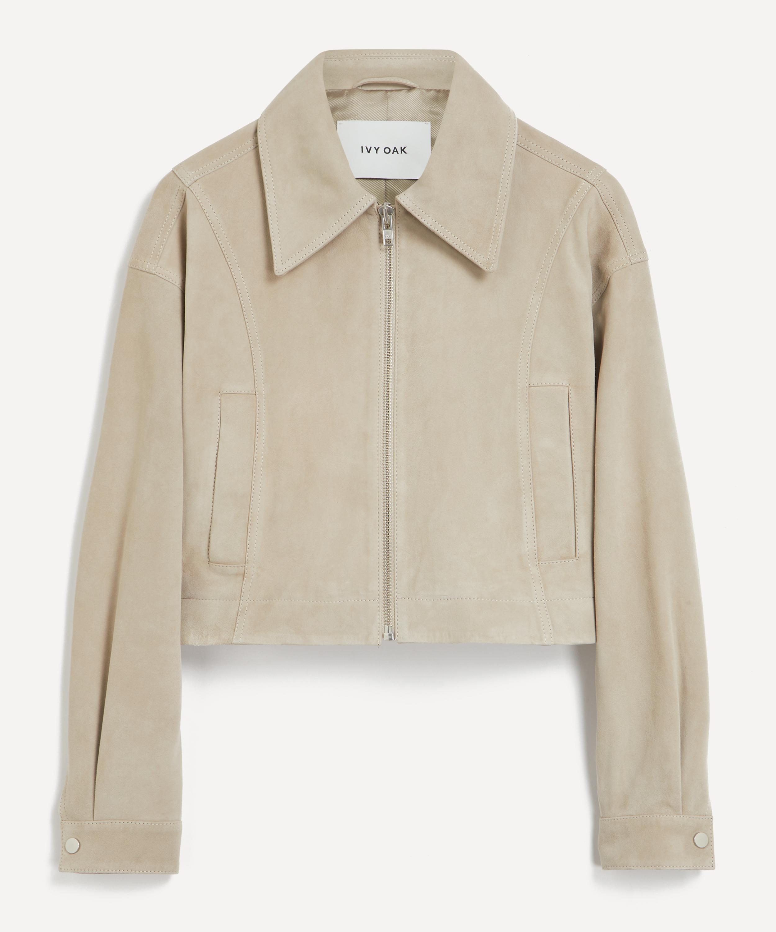 Ivy & Oak Ivy Oak Women's Lena Light Stone Suede Bomber Jacket